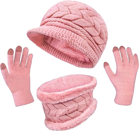 Knit Hat, Gloves, and Scarf Set