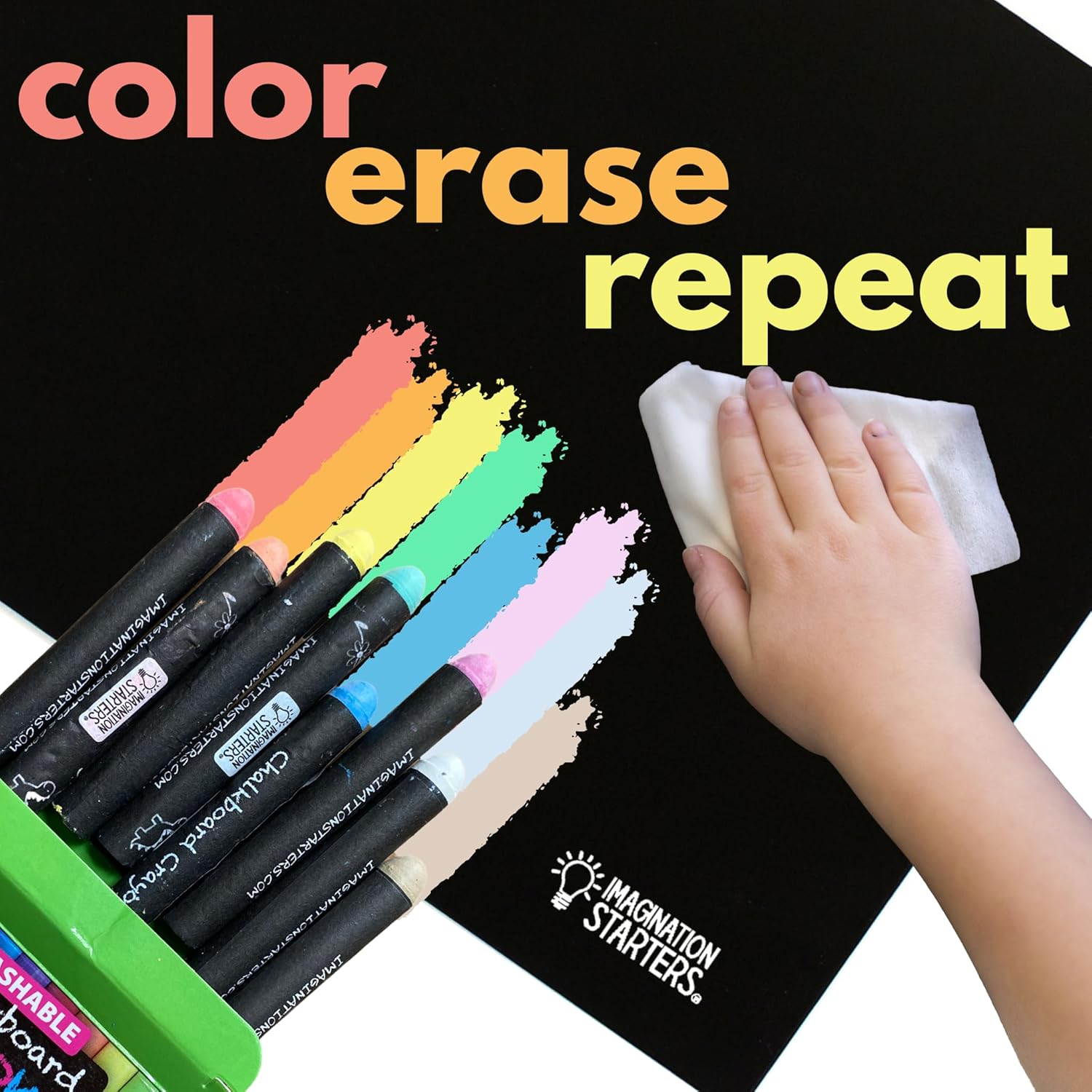 Color Chalk Markers and Erasable Blackboard