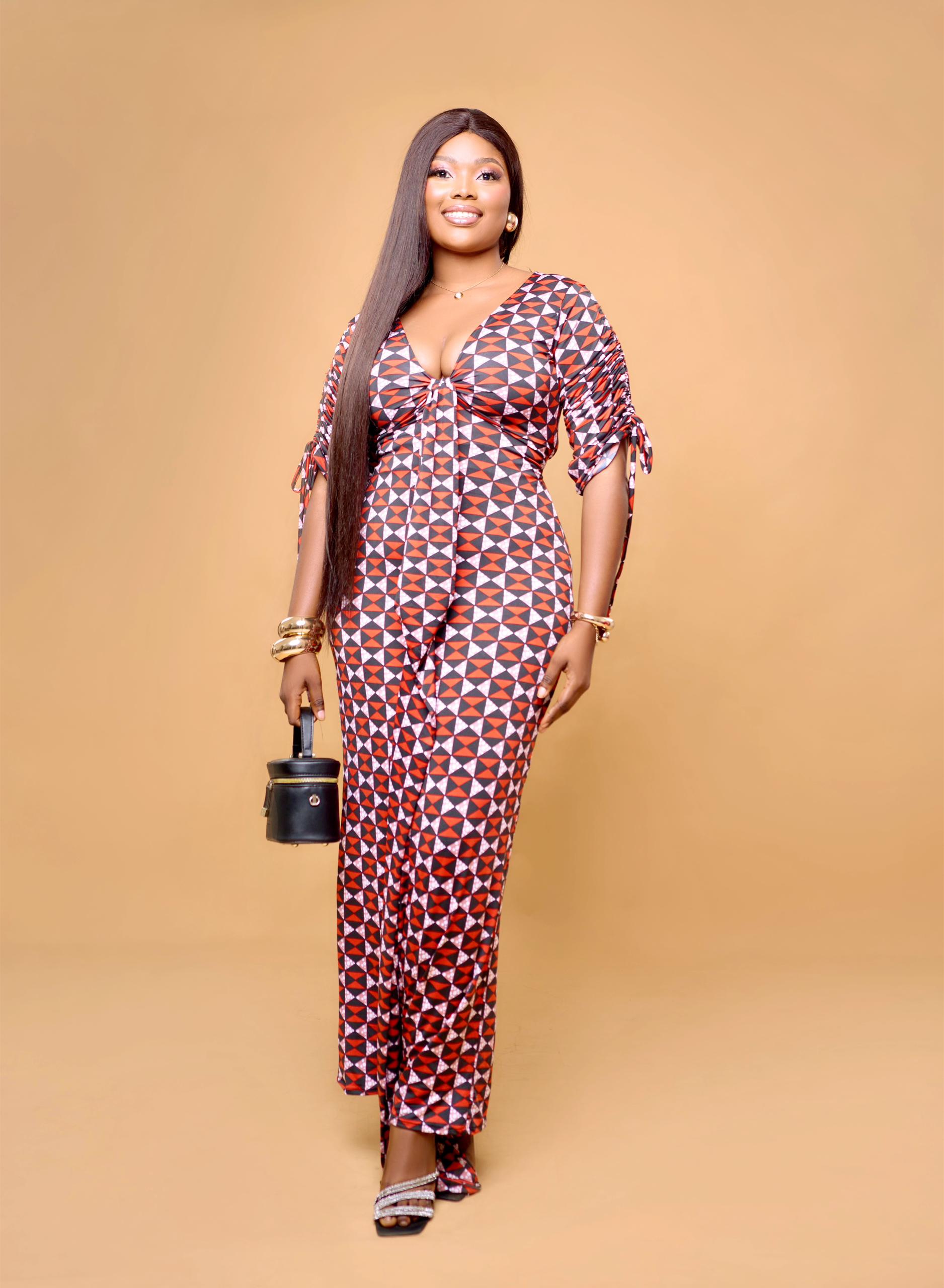 Robe longue à motifs