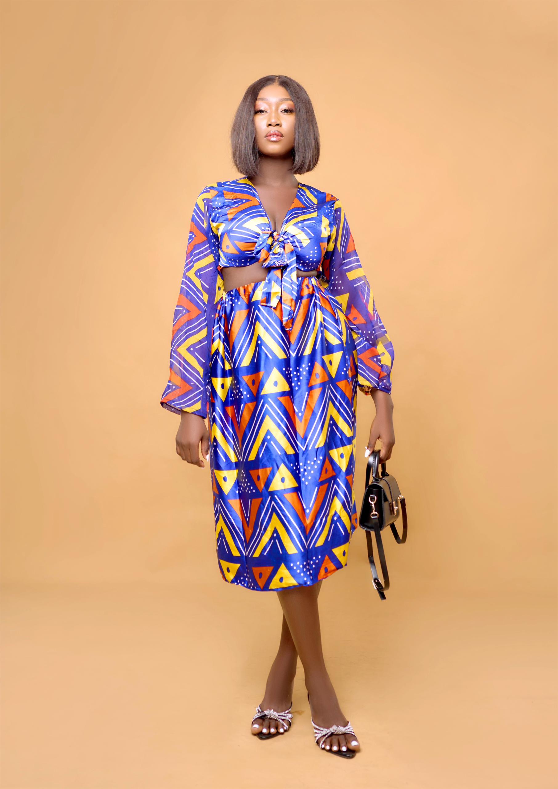 Robe Colorée à Motifs Géométriques