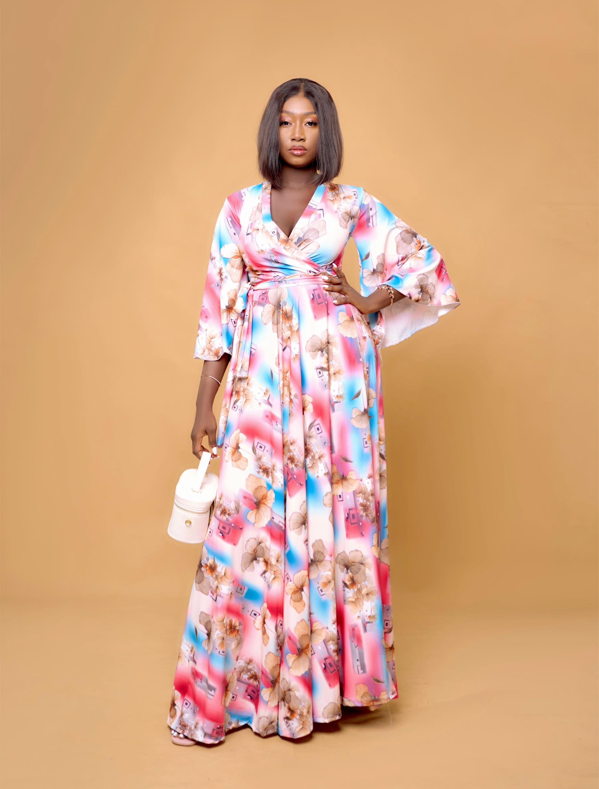 Robe longue à motifs floraux