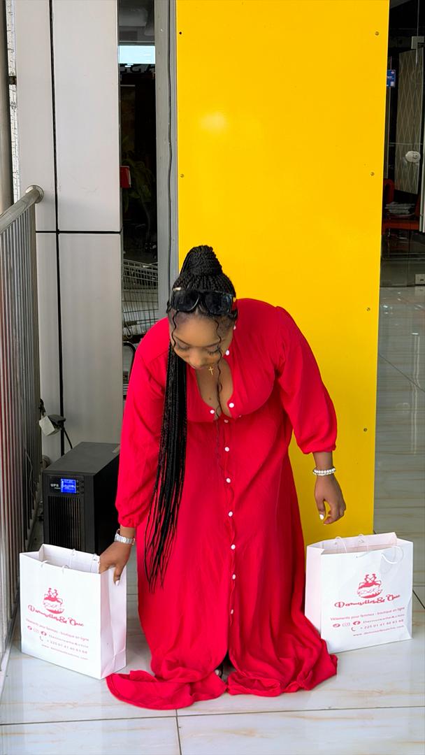 Robe élégante longue rouge