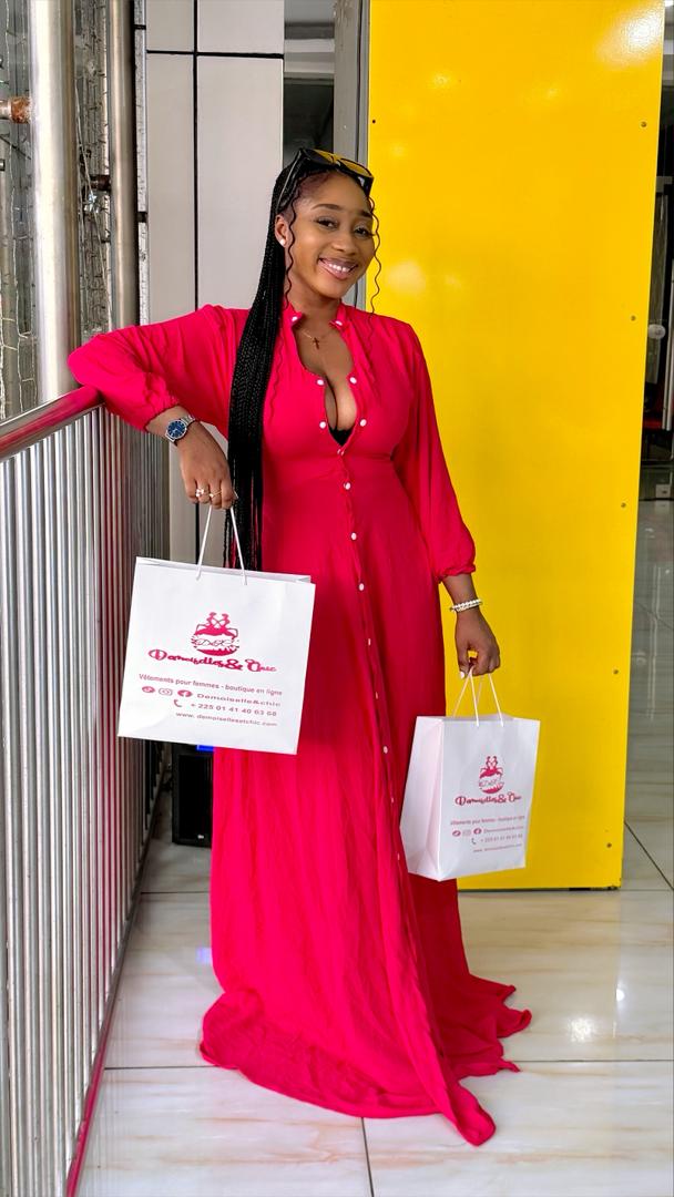 Robe élégante longue rouge