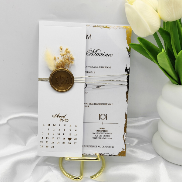 Faire Part Calendrier Blanc