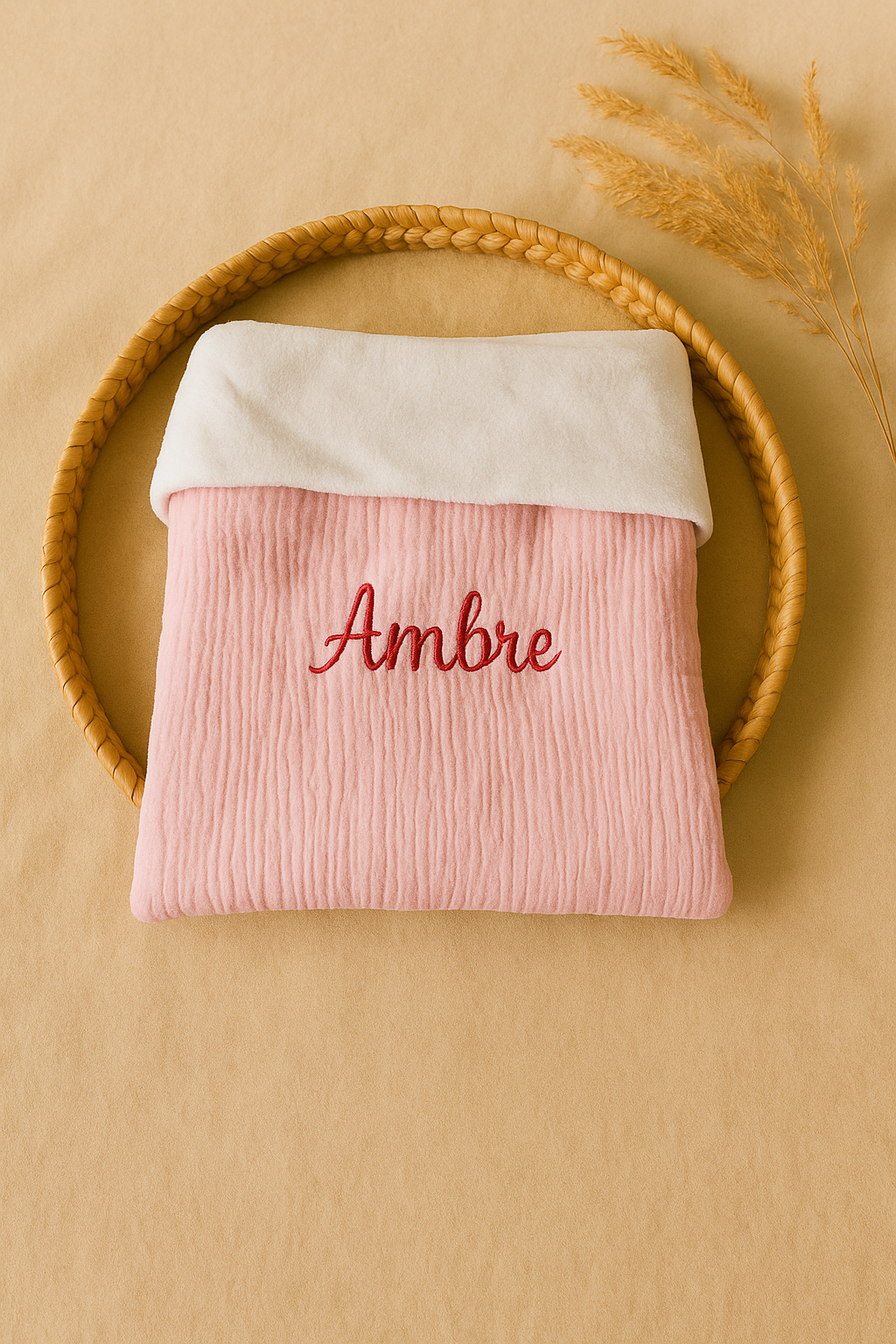 Plaid personnalisé prénom brodé