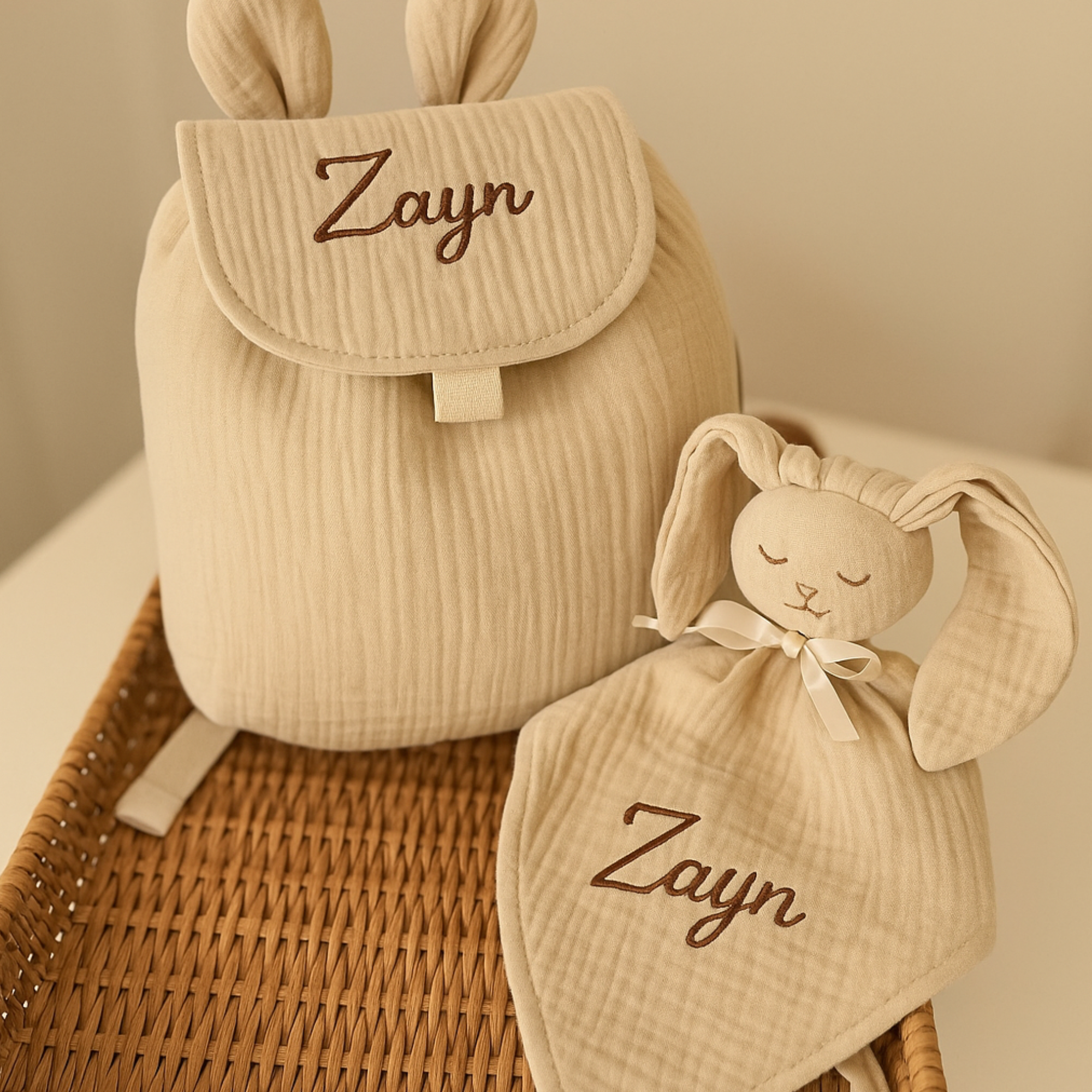 Sac à dos oreille en gaze de coton