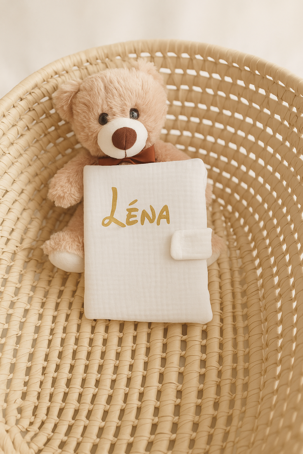 Protège carnet de santé gaze de coton flocage