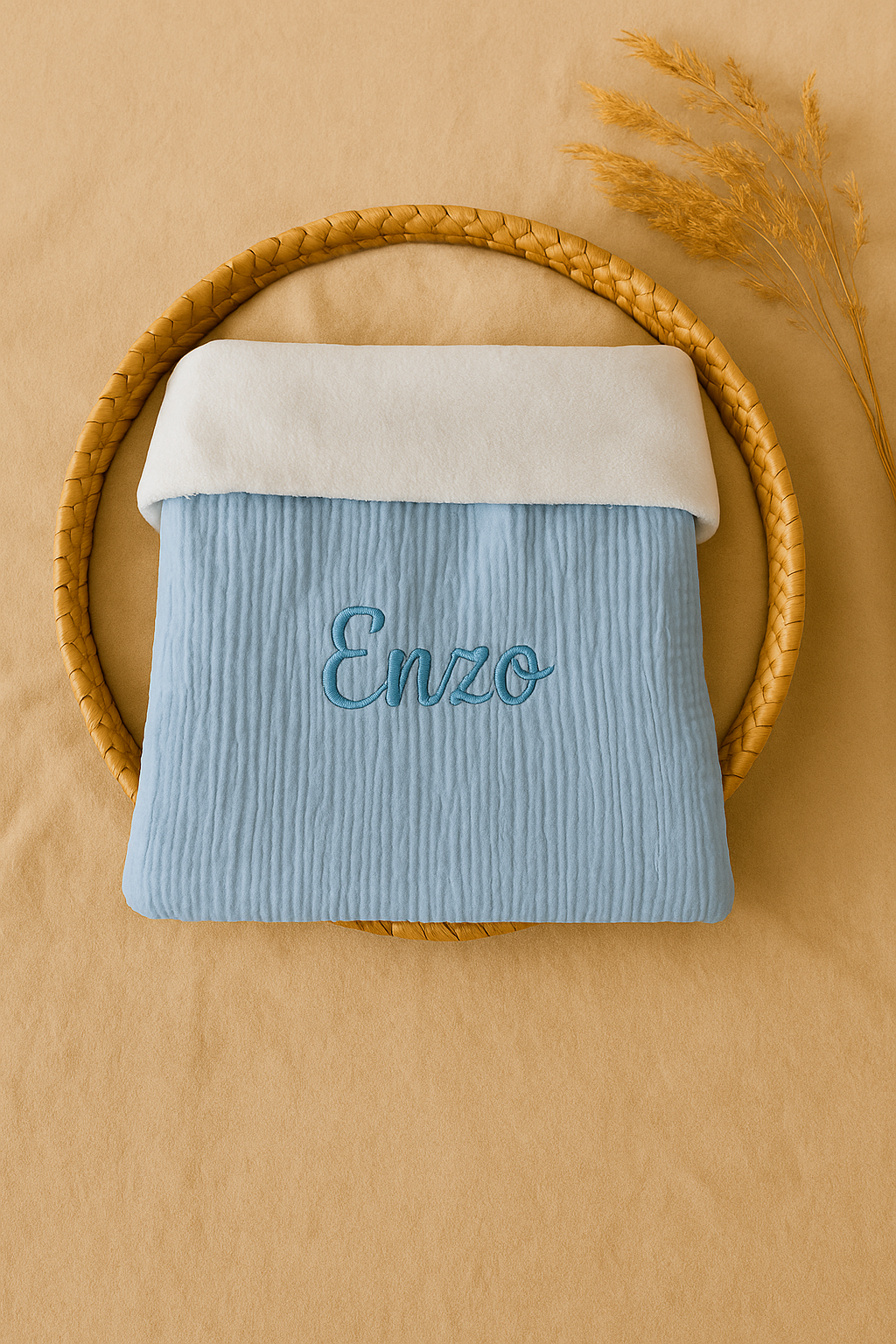 Plaid personnalisé prénom brodé