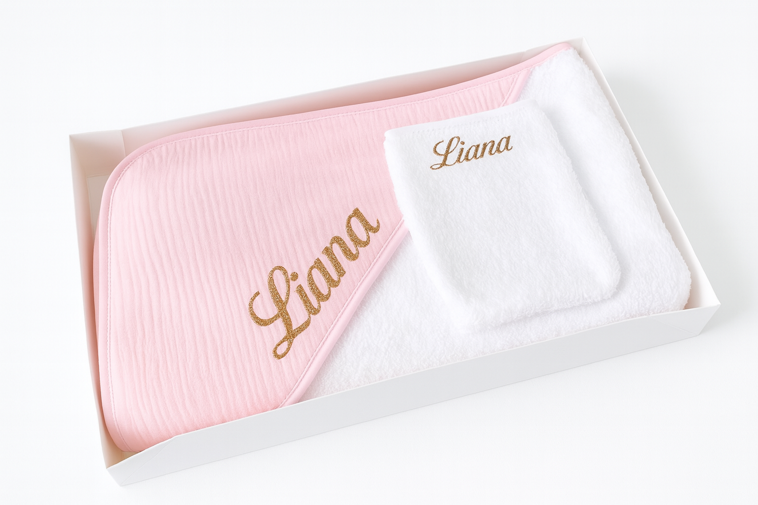 Cape de bain en gaze de coton flocage