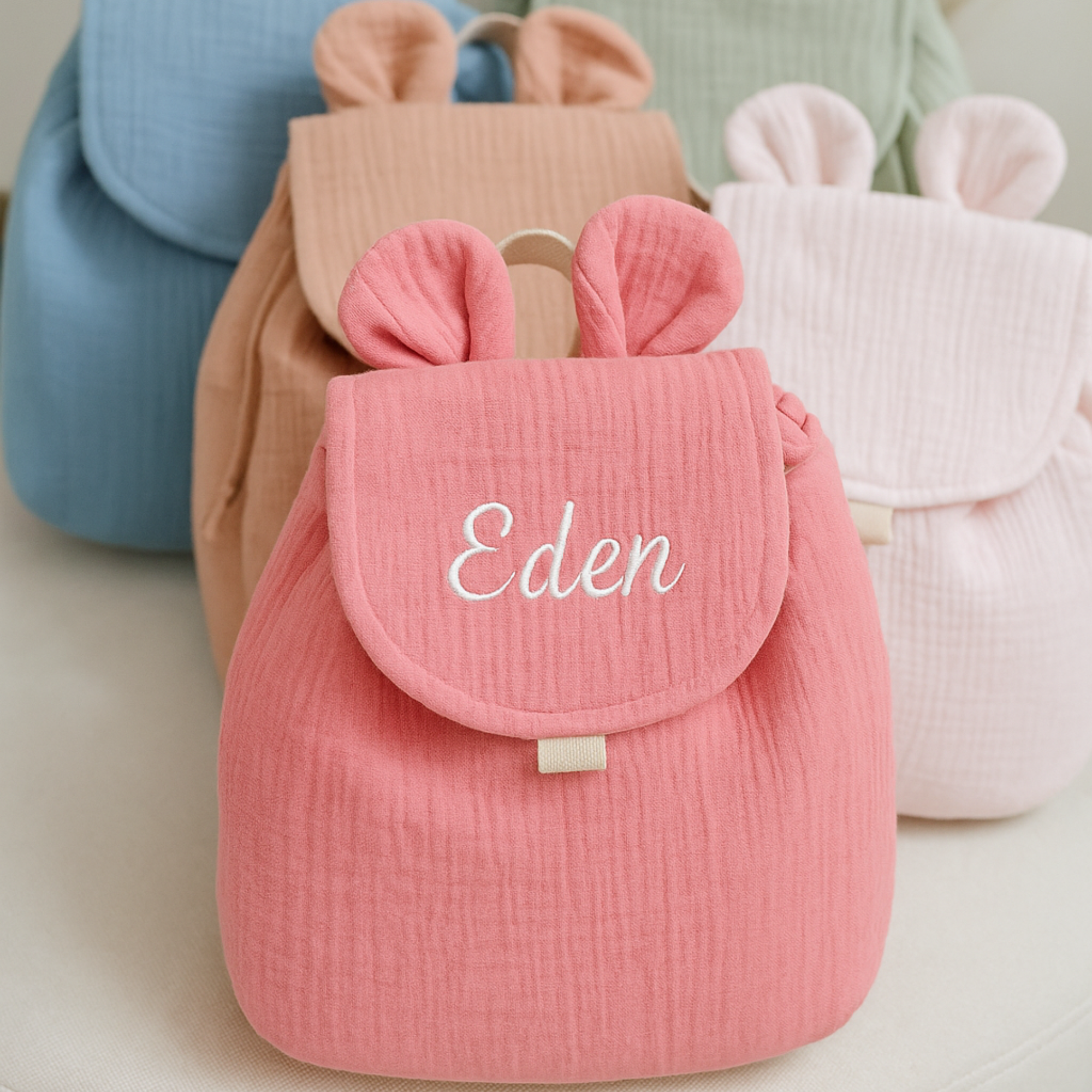 Sac à dos oreille en gaze de coton