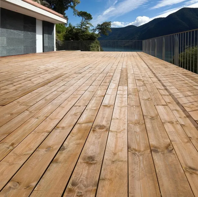 Lame terrasse pin cl4 2 faces lisse marron PREMIUM 27x145 4 m