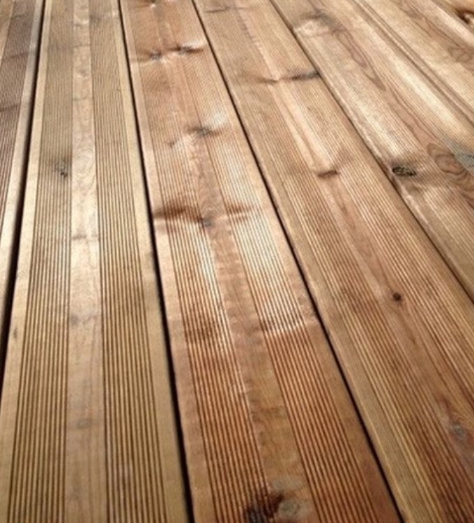 Lame terrasse pin cl4 2 faces lisse marron 27x145 4 m