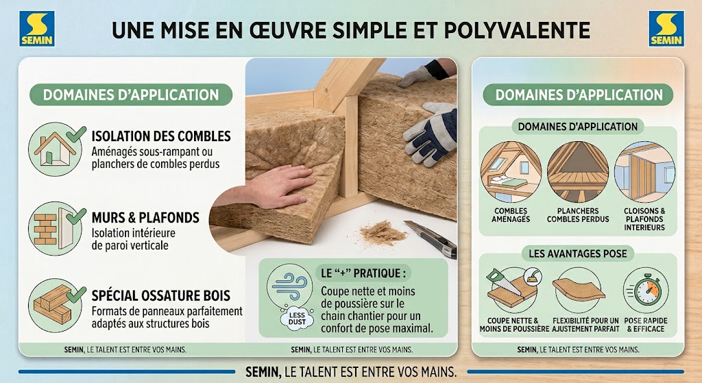 Isolant en fibres de bois SEMIN FLEX PLUS PANNEAU 1220x600