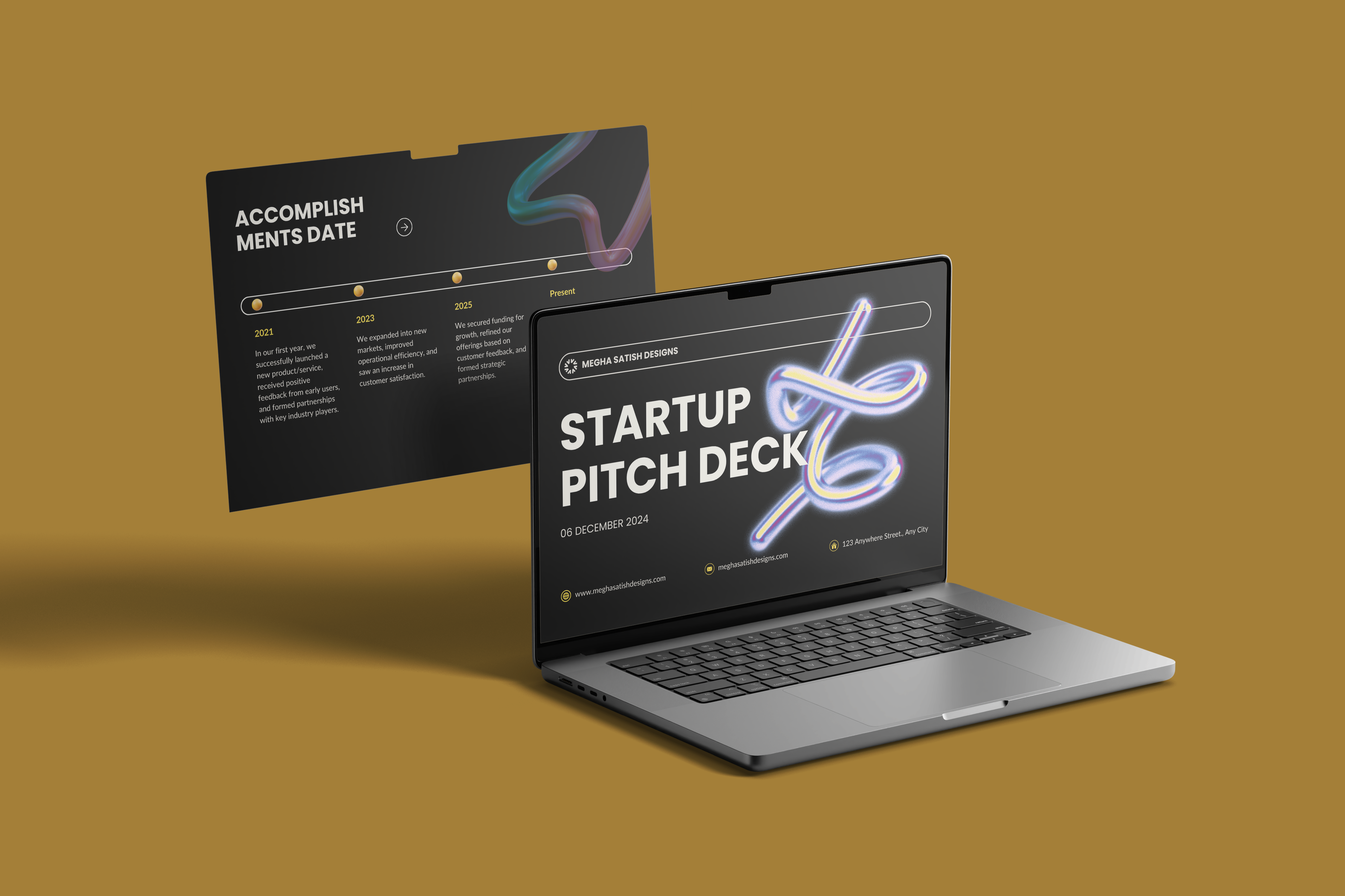 Modern Dark Holographic Pitch Deck