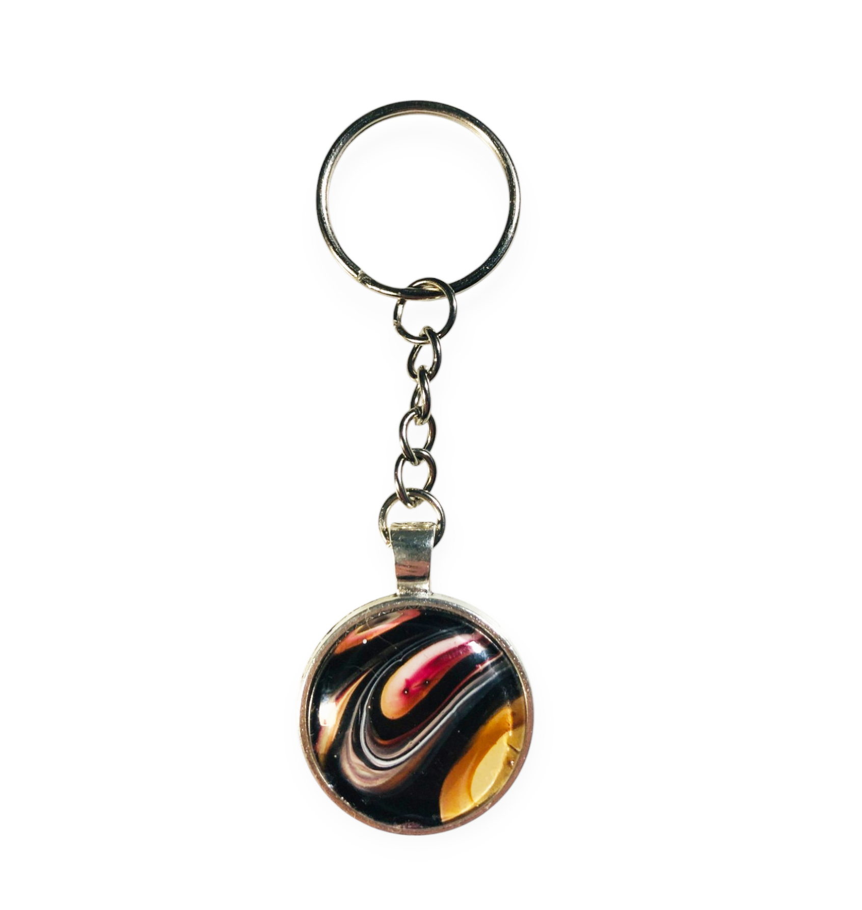 Glass Keyring – Black Cherry