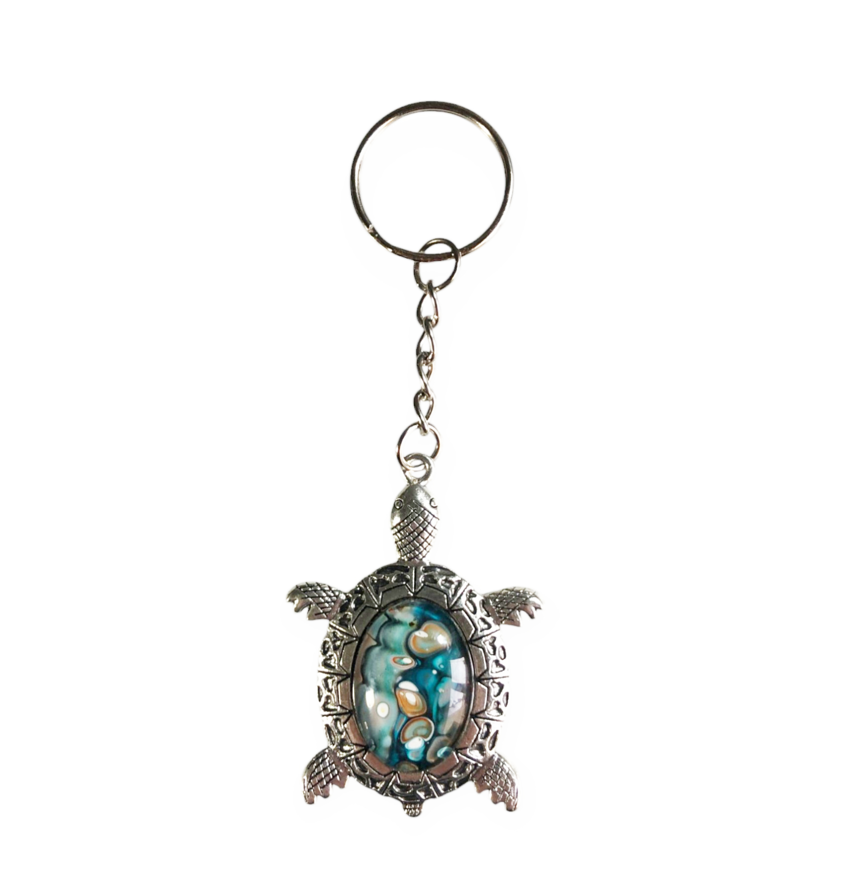 Glass Turtle Keyring – Lagoon