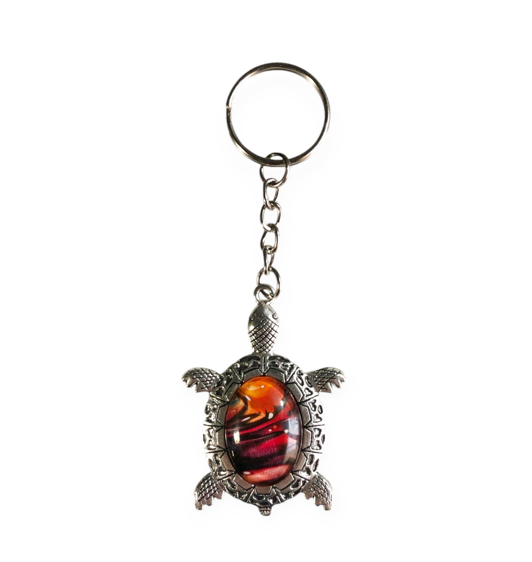 Glass Turtle Keyring – Sunset