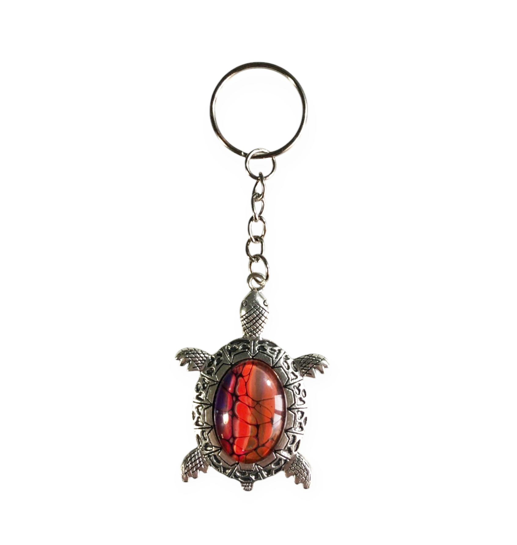 Glass Turtle Keyring – Storm