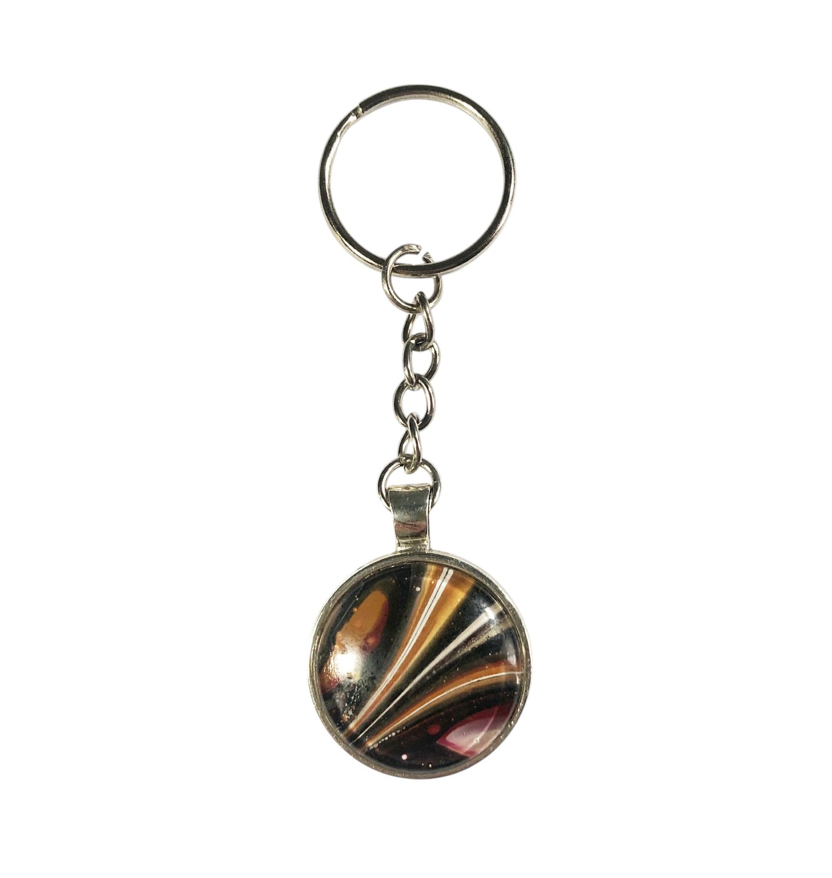Glass Keyring – Caramel Slice