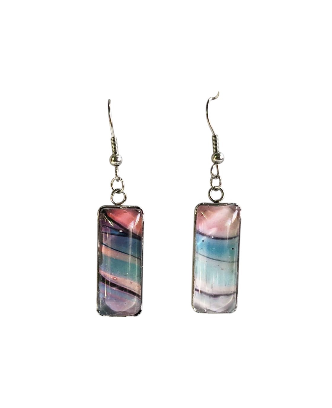 Glass Drop Earrings – Cotton Candy