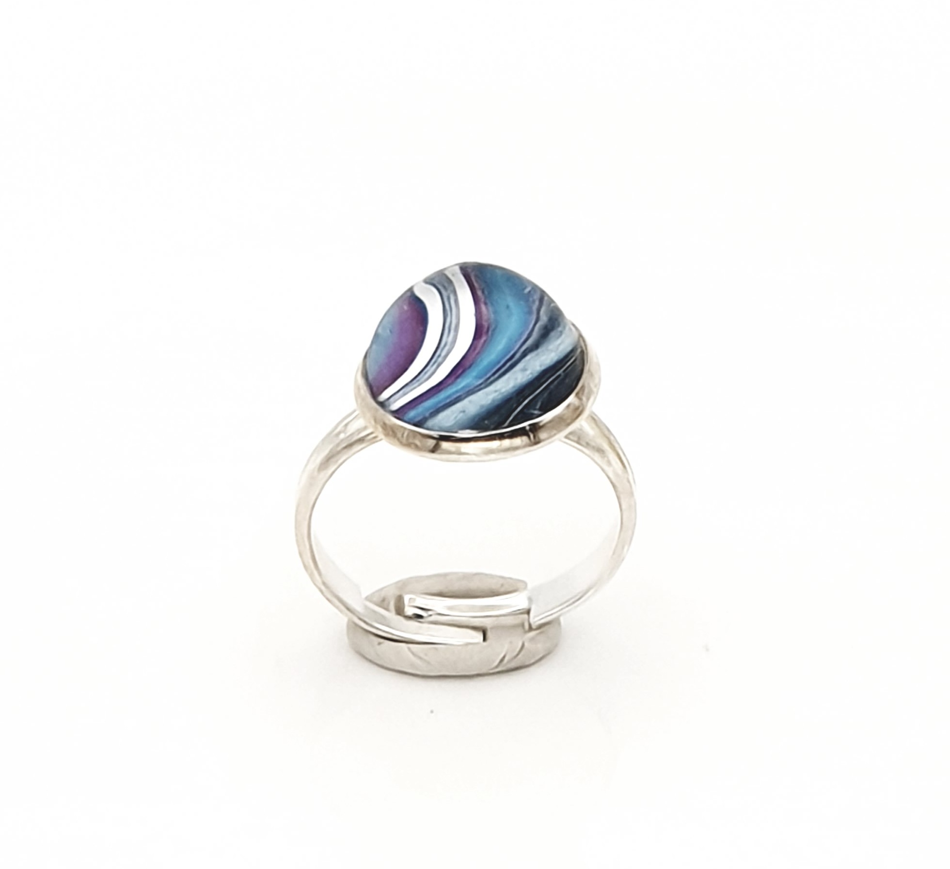 Glass Adjustable Ring – Violet Storm