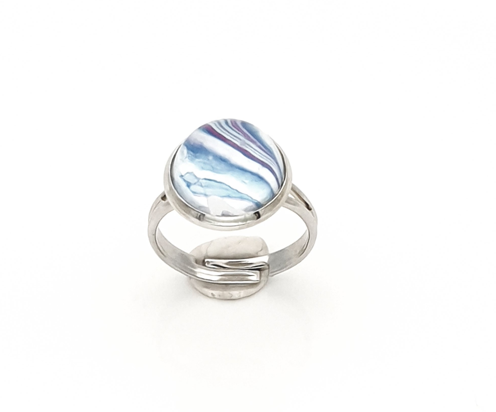 Glass Adjustable Ring – Cloudy Flight