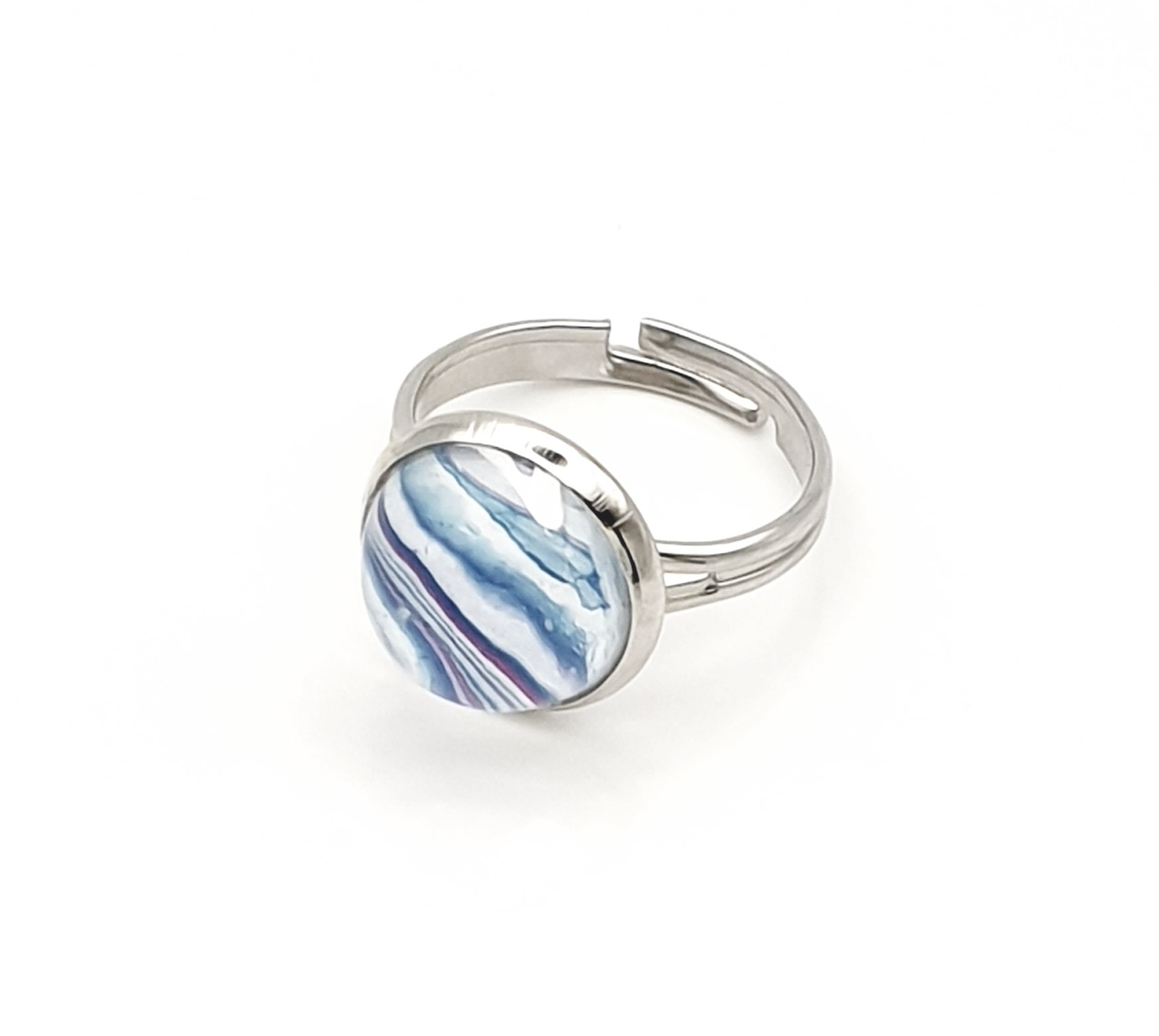 Glass Adjustable Ring – Cloudy Flight