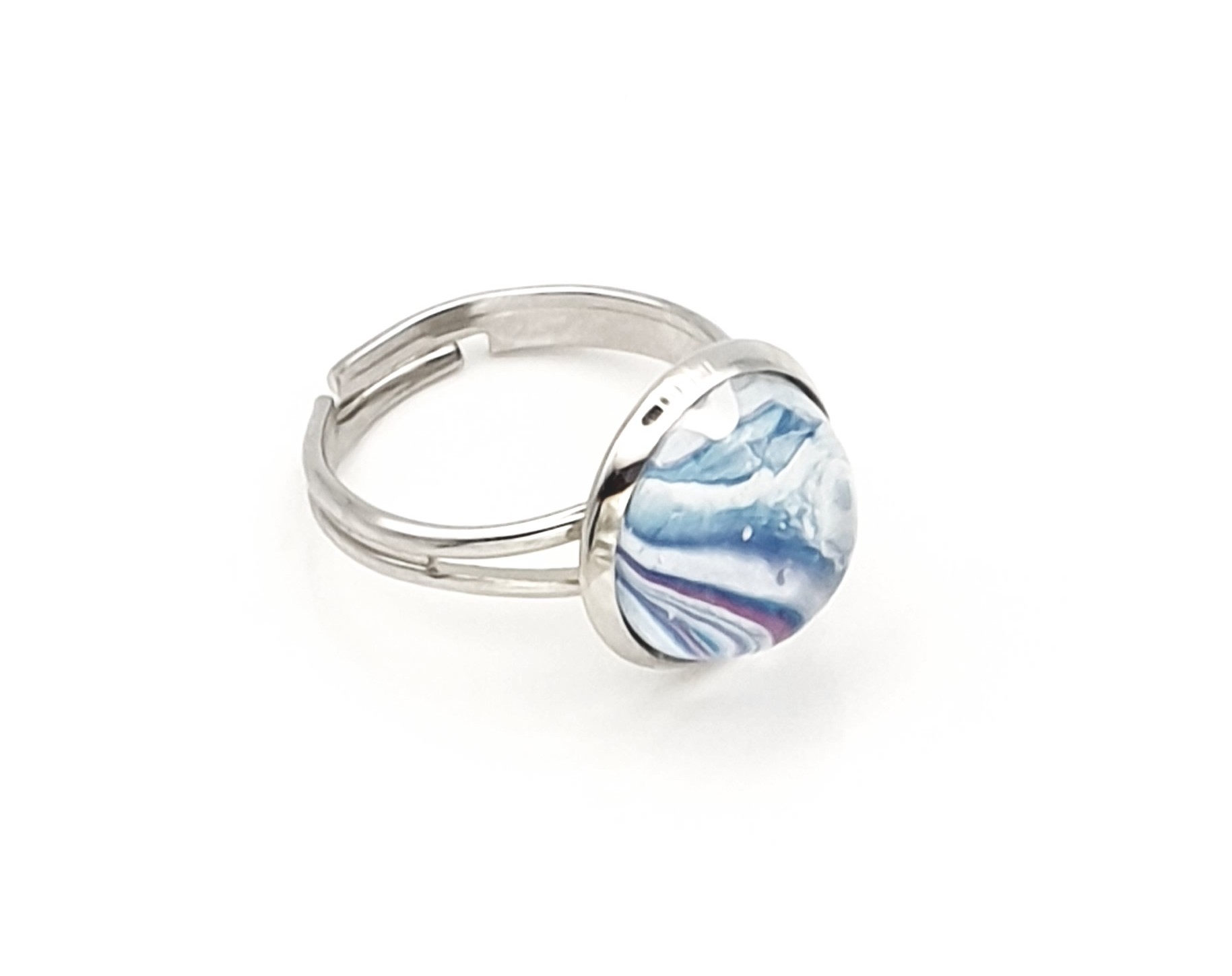 Glass Adjustable Ring – Cloudy Flight