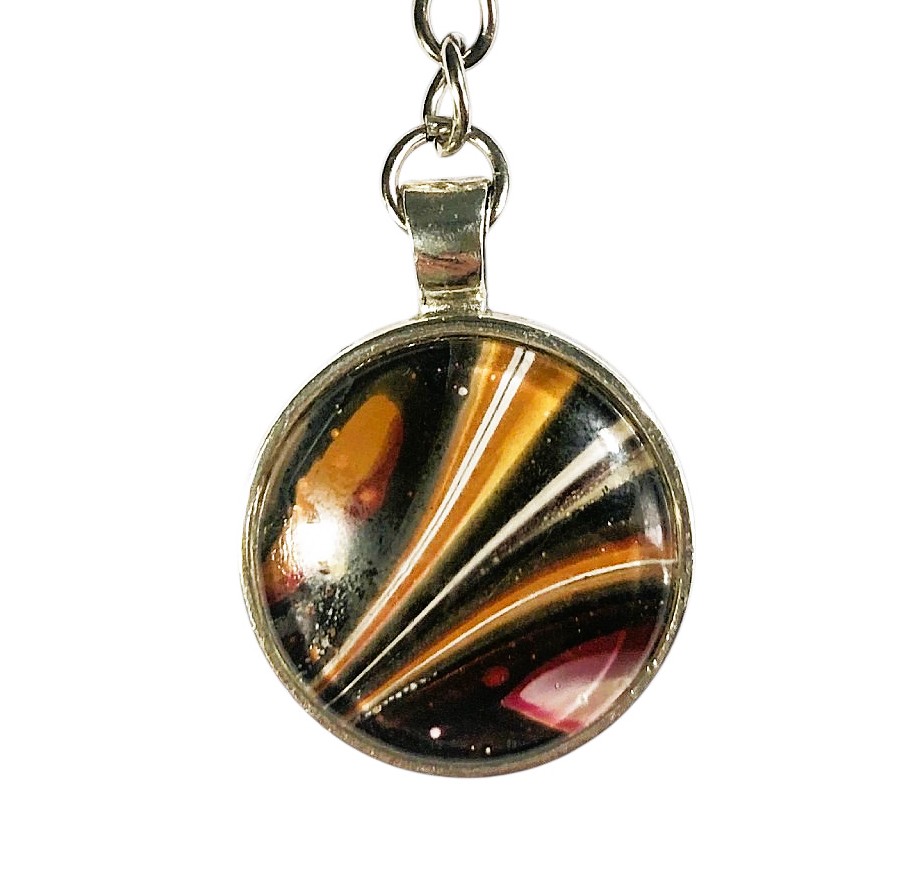 Glass Keyring – Caramel Slice
