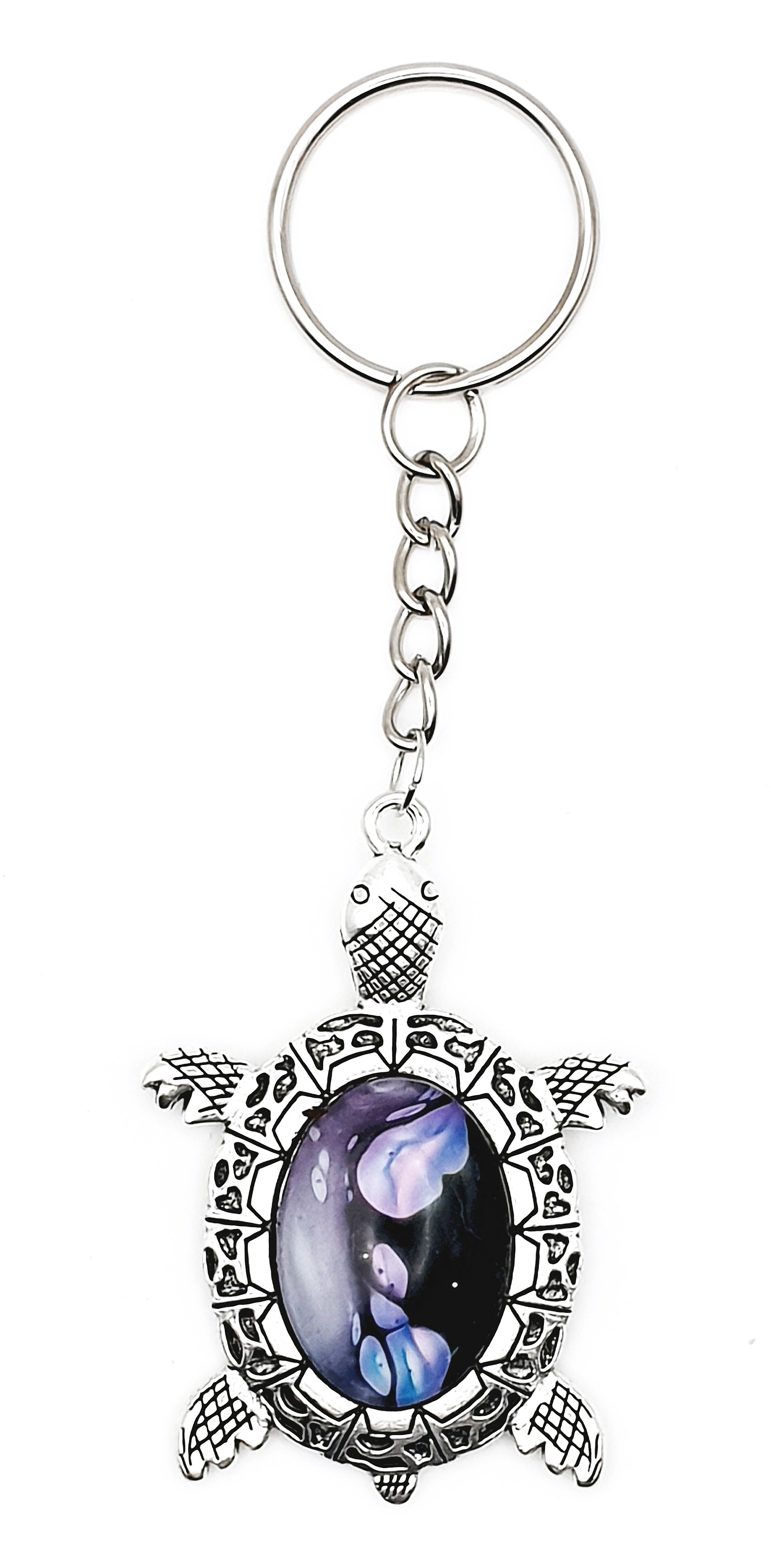 Glass Turtle Keyring - Cerulean Eruption