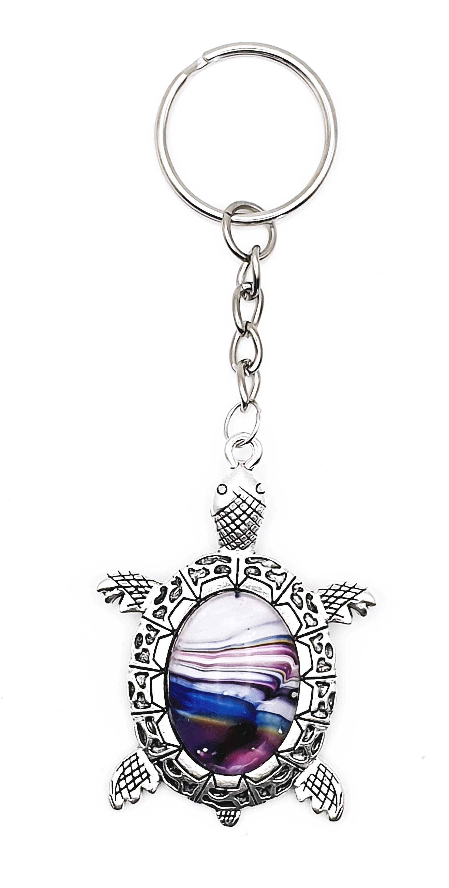 Glass Turtle Keyring - Strato Sunrise