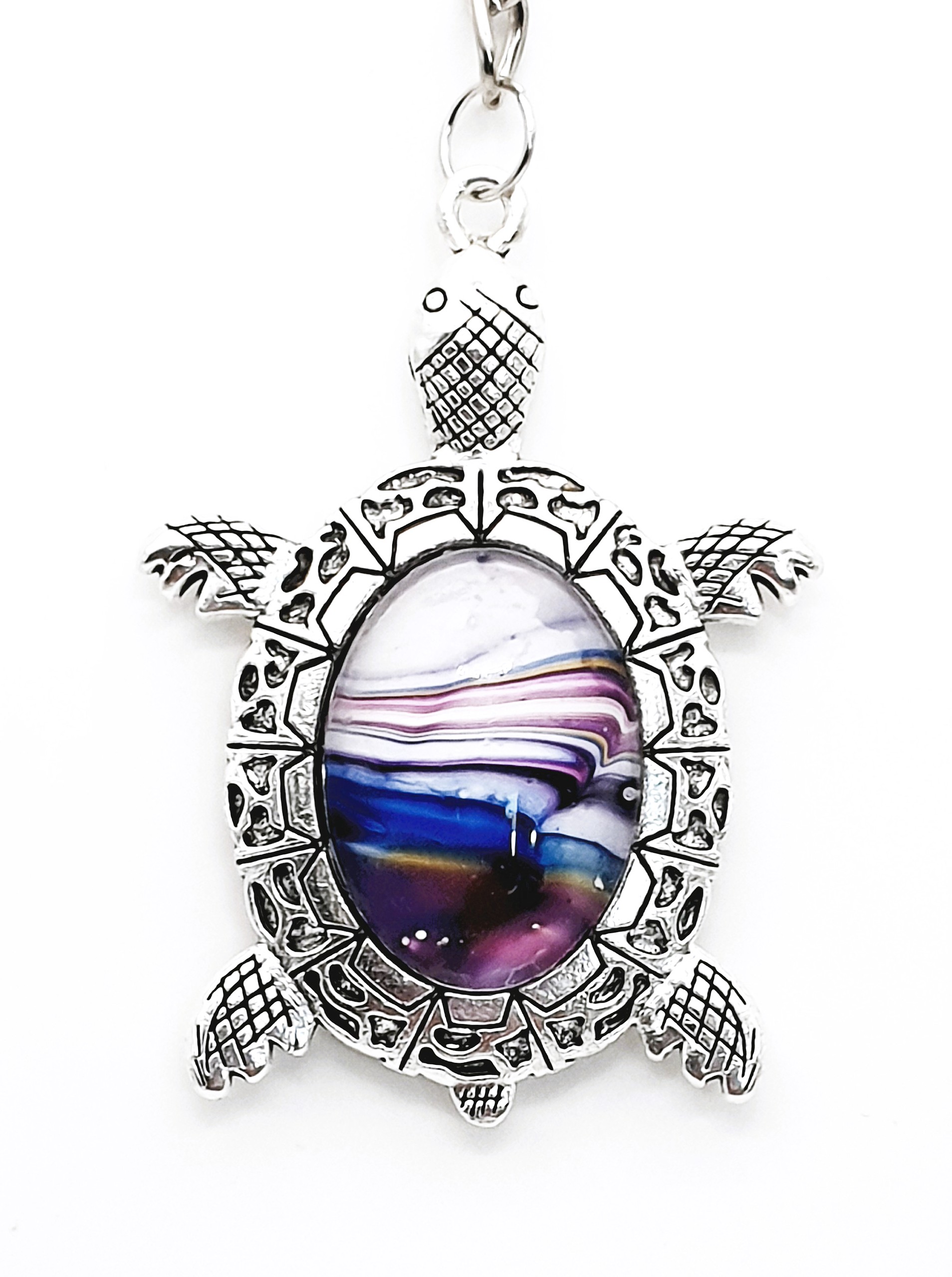 Glass Turtle Keyring - Strato Sunrise