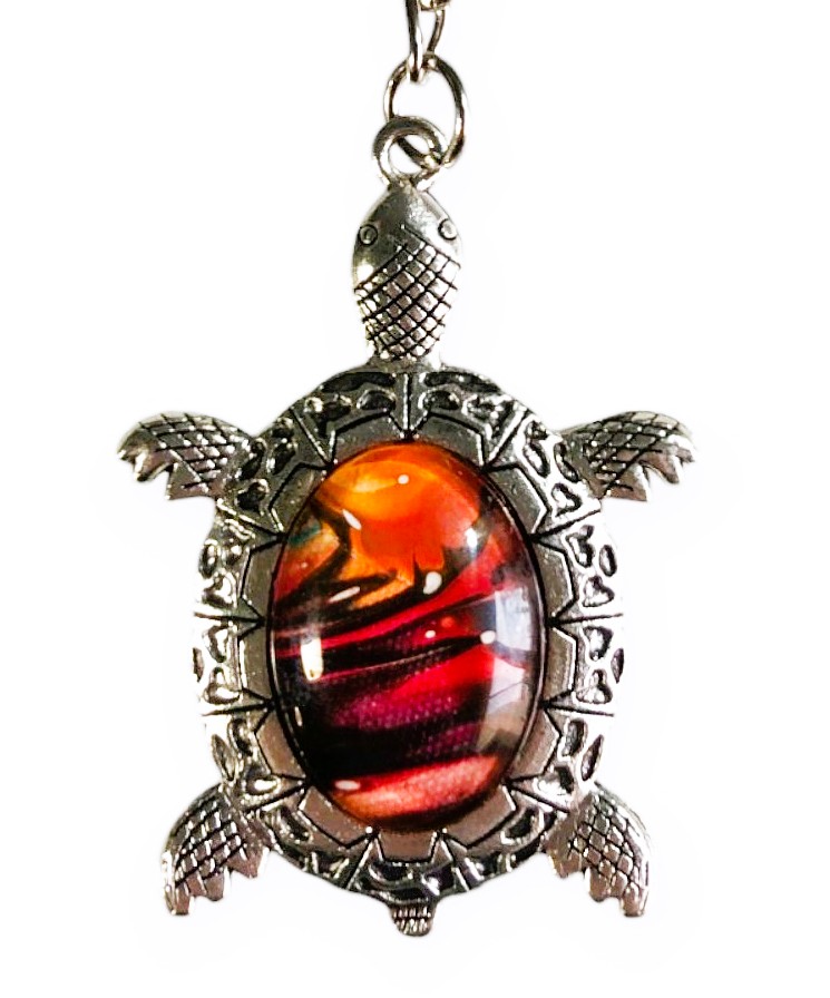 Glass Turtle Keyring – Sunset