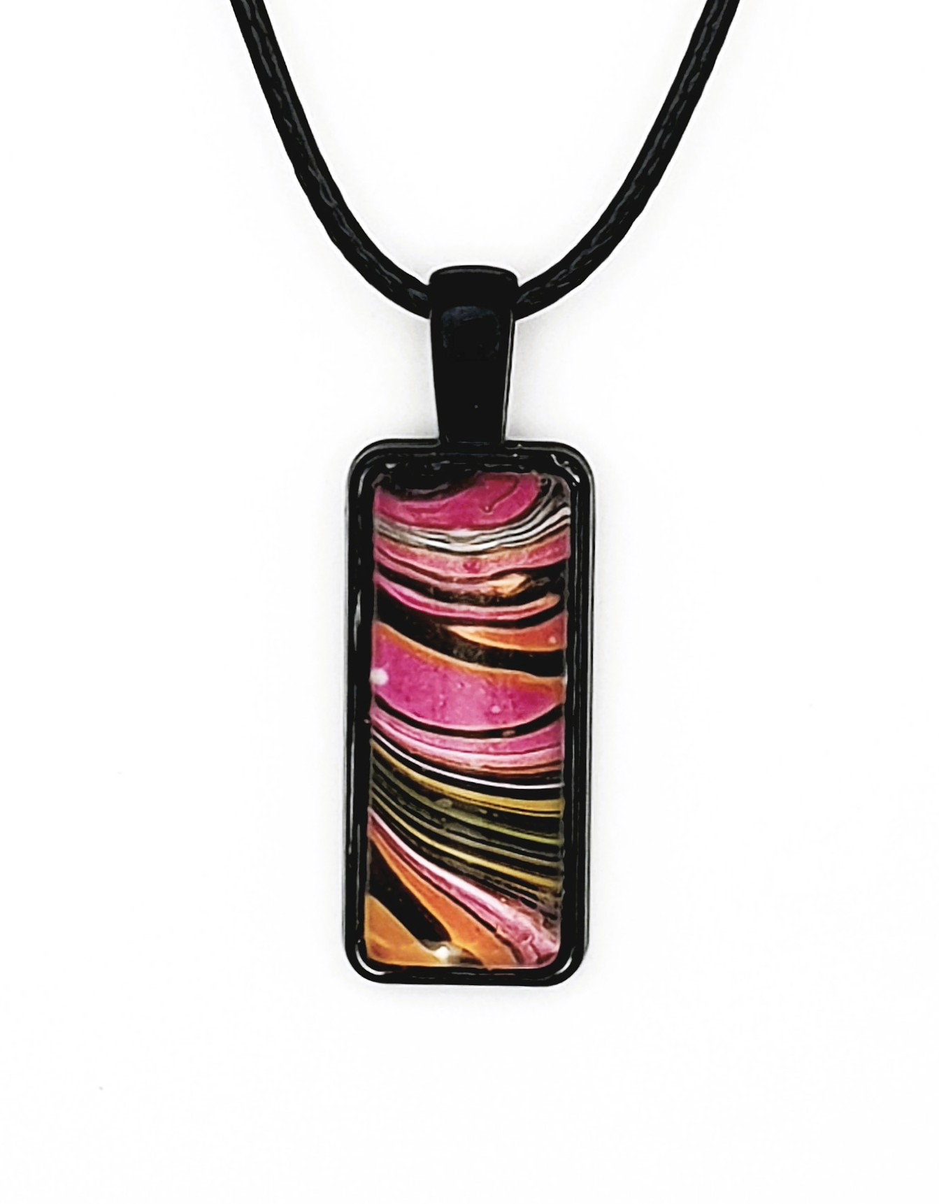 Glass Pendant - Raspberry Ripple