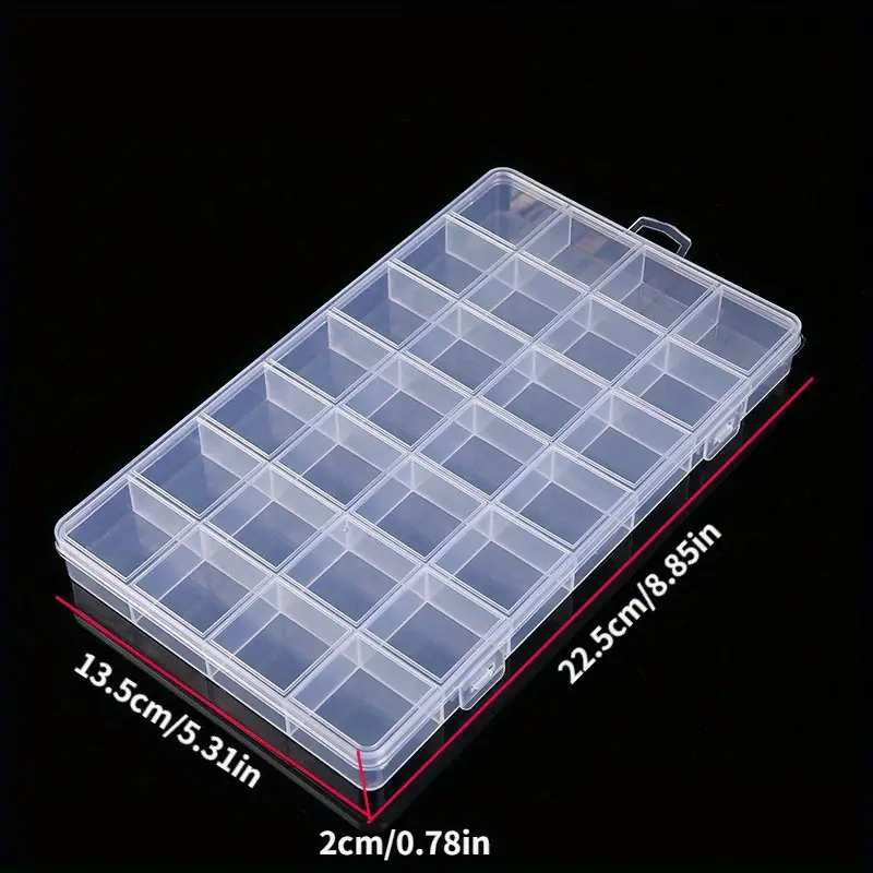 Caja Organizadora de Plástico Transparente con 28 Compartimentos