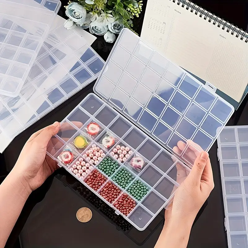 Caja Organizadora de Plástico Transparente con 28 Compartimentos