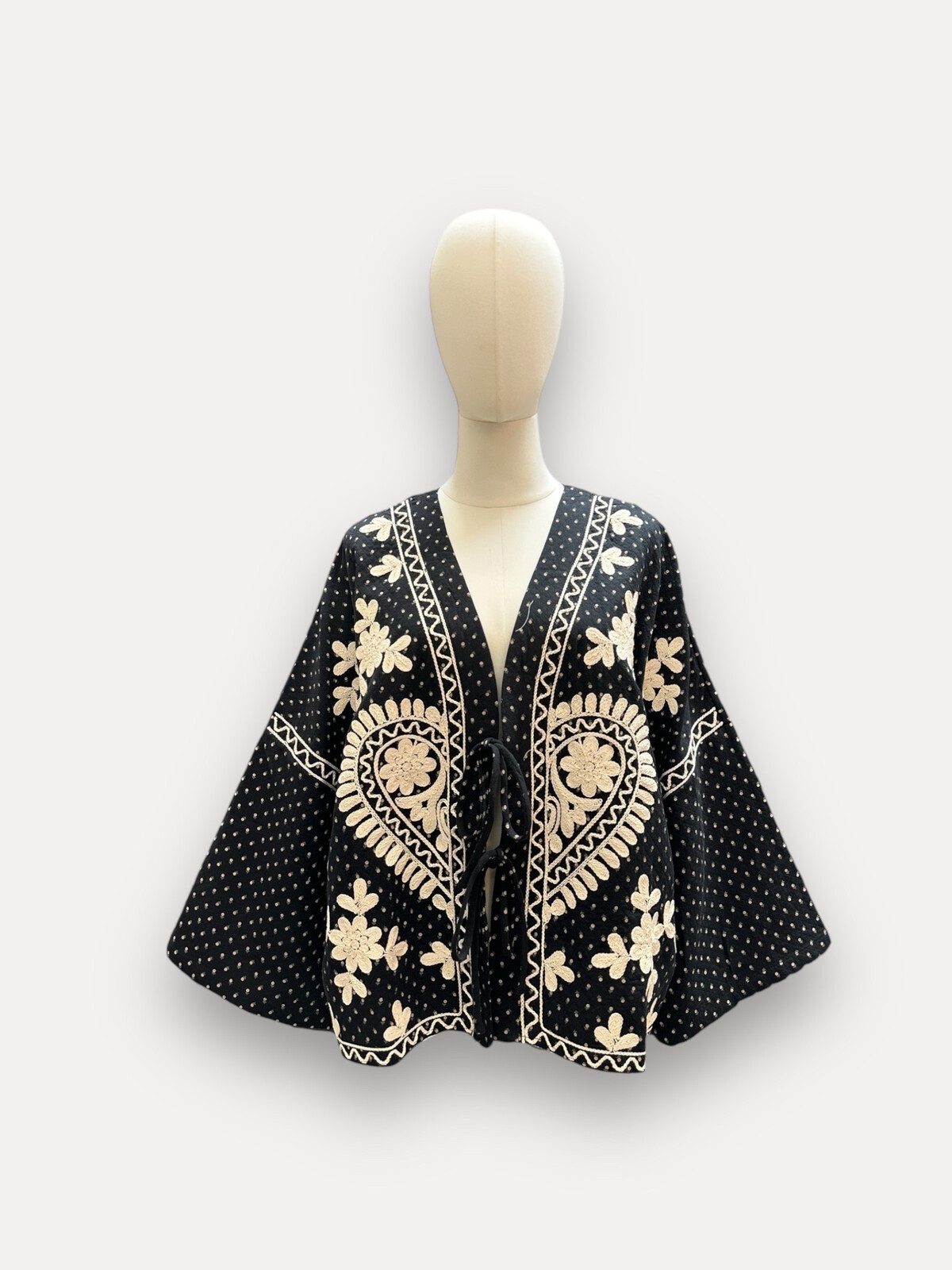 Veste brodée 100% coton - style kimono