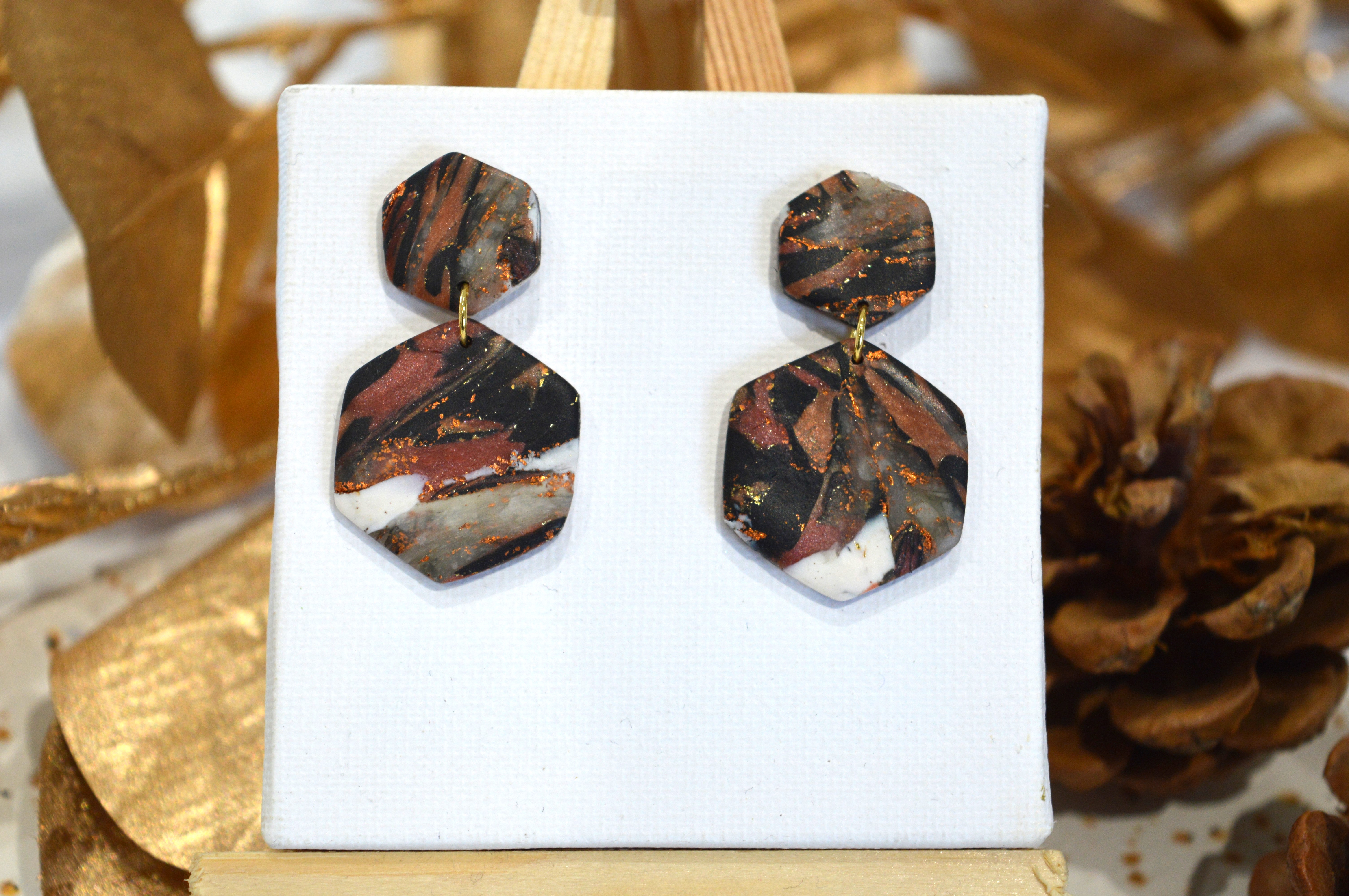 Boucles d'oreilles Georgette scrapclay