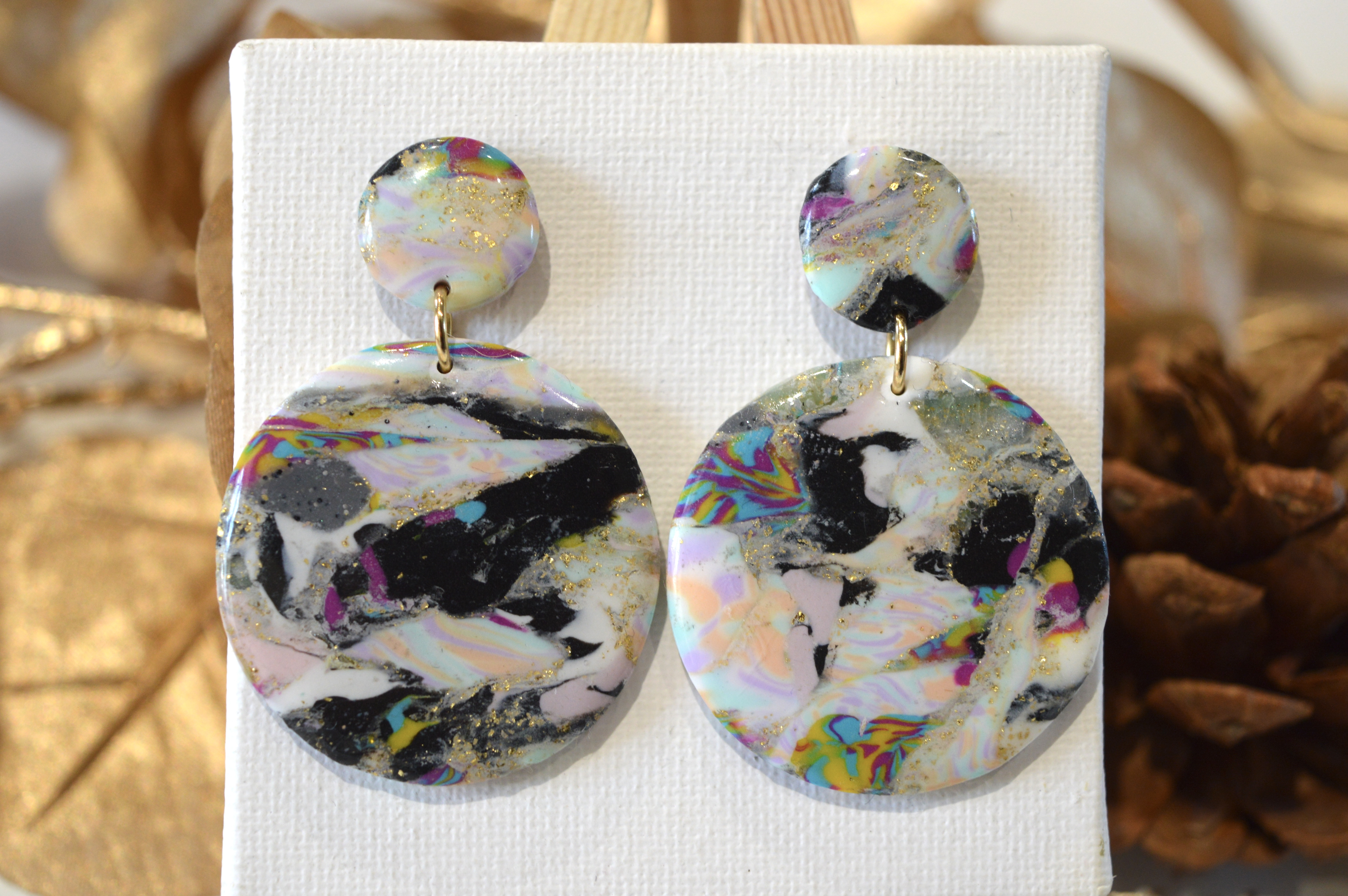 Boucles d'oreilles Micheline scrap clay
