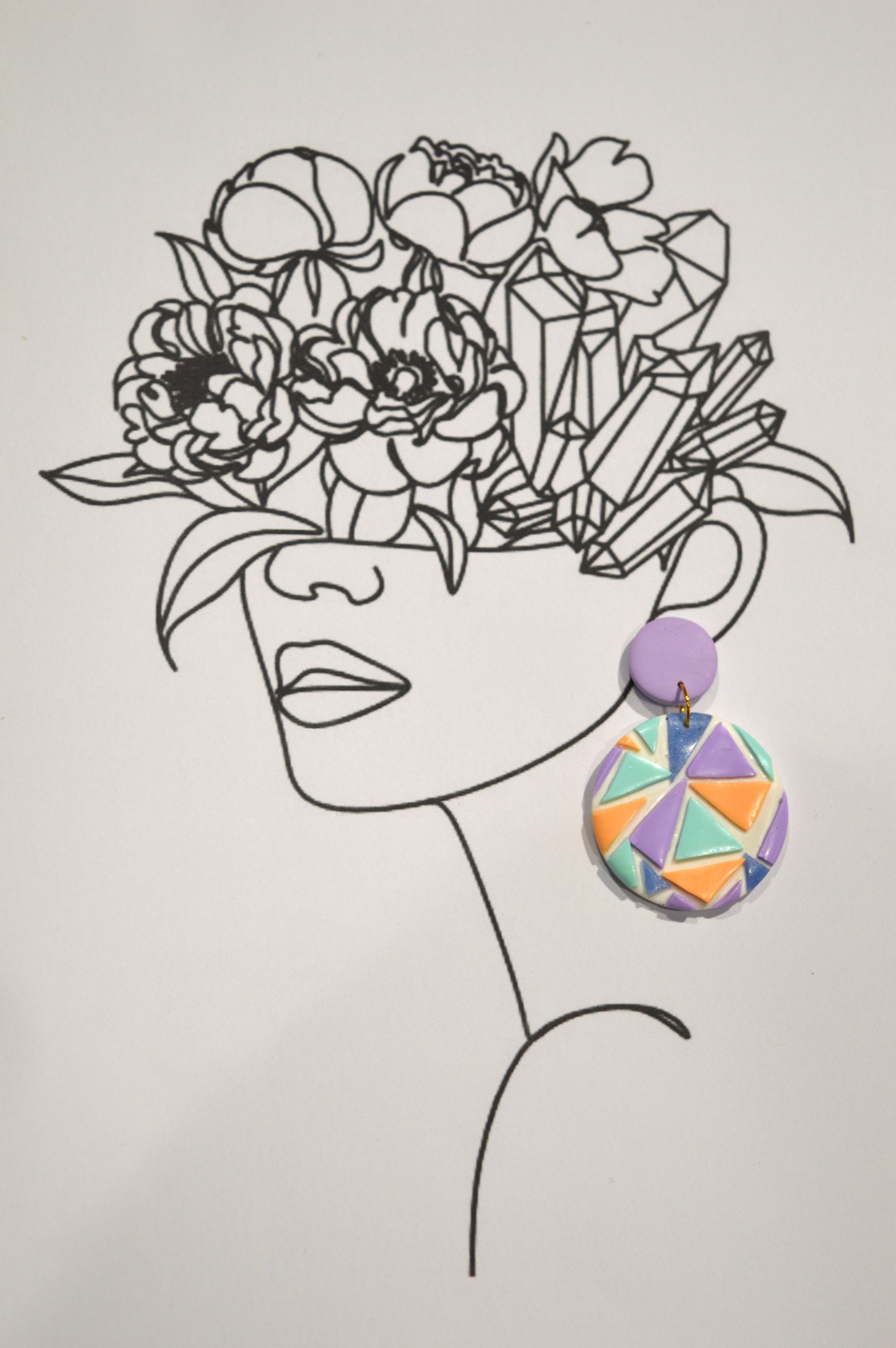 Boucles d'oreilles géométriques pastels 