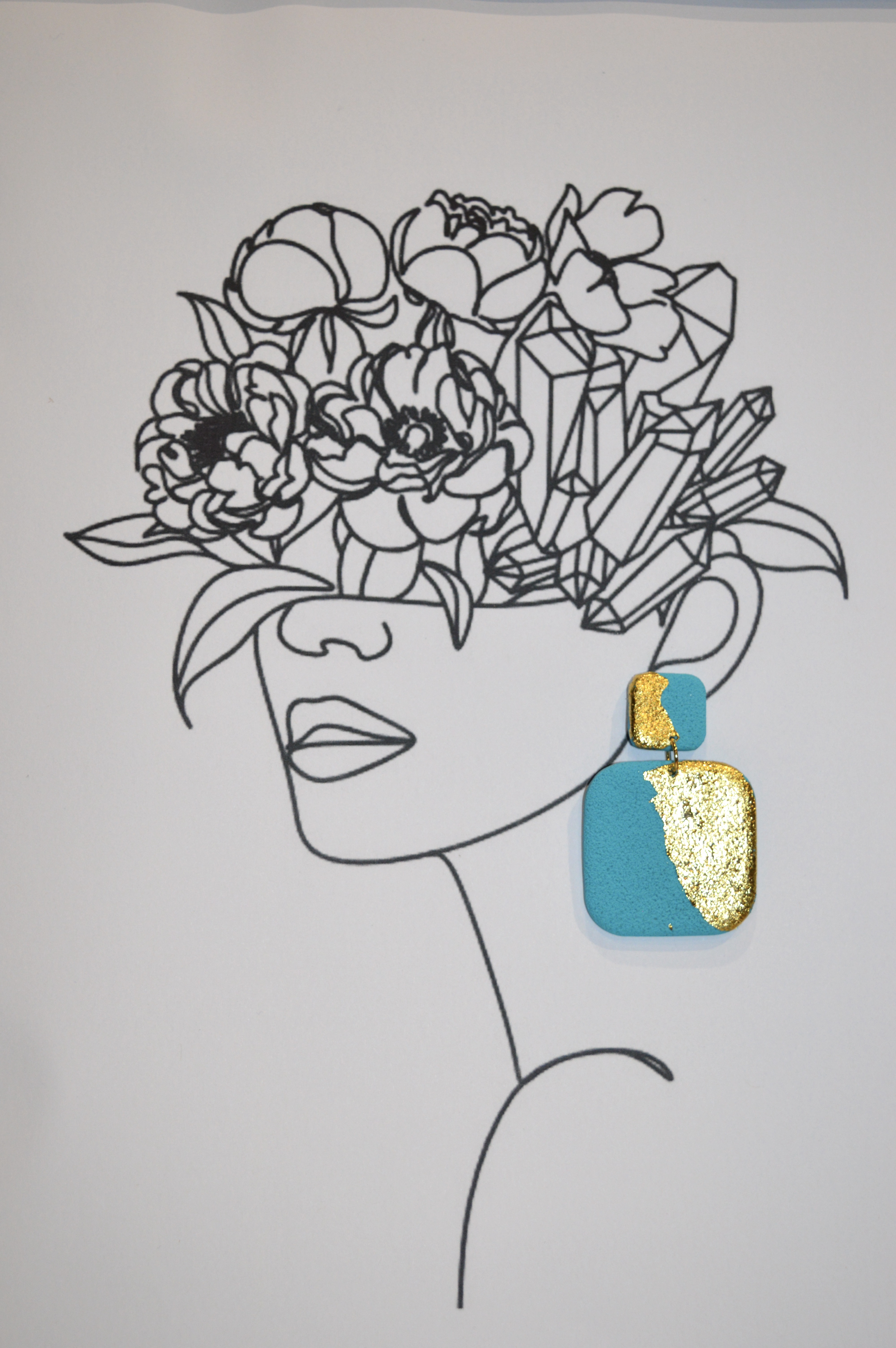 Boucles d'oreilles carrée Raymonde bleu 