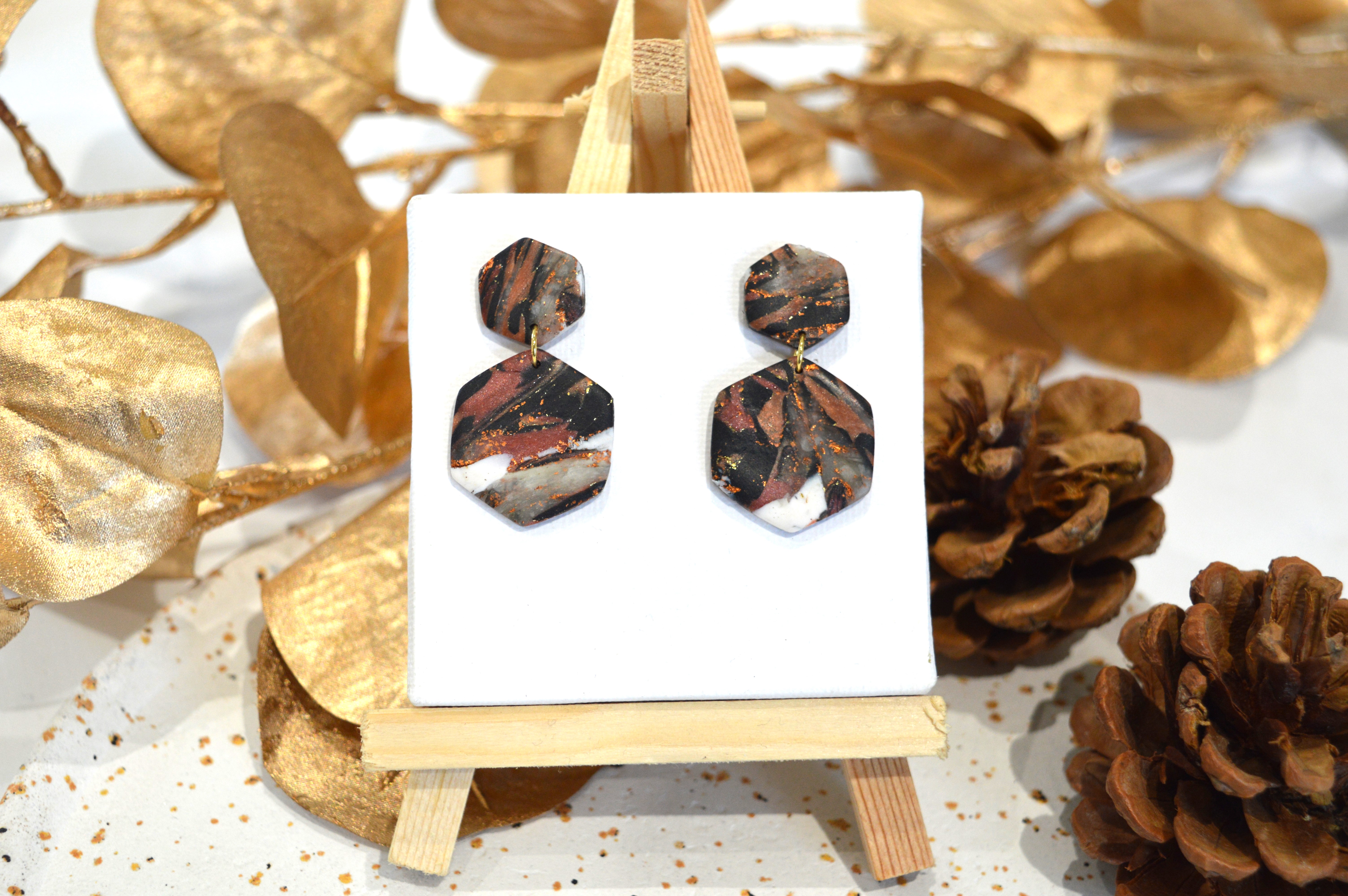Boucles d'oreilles Georgette scrapclay