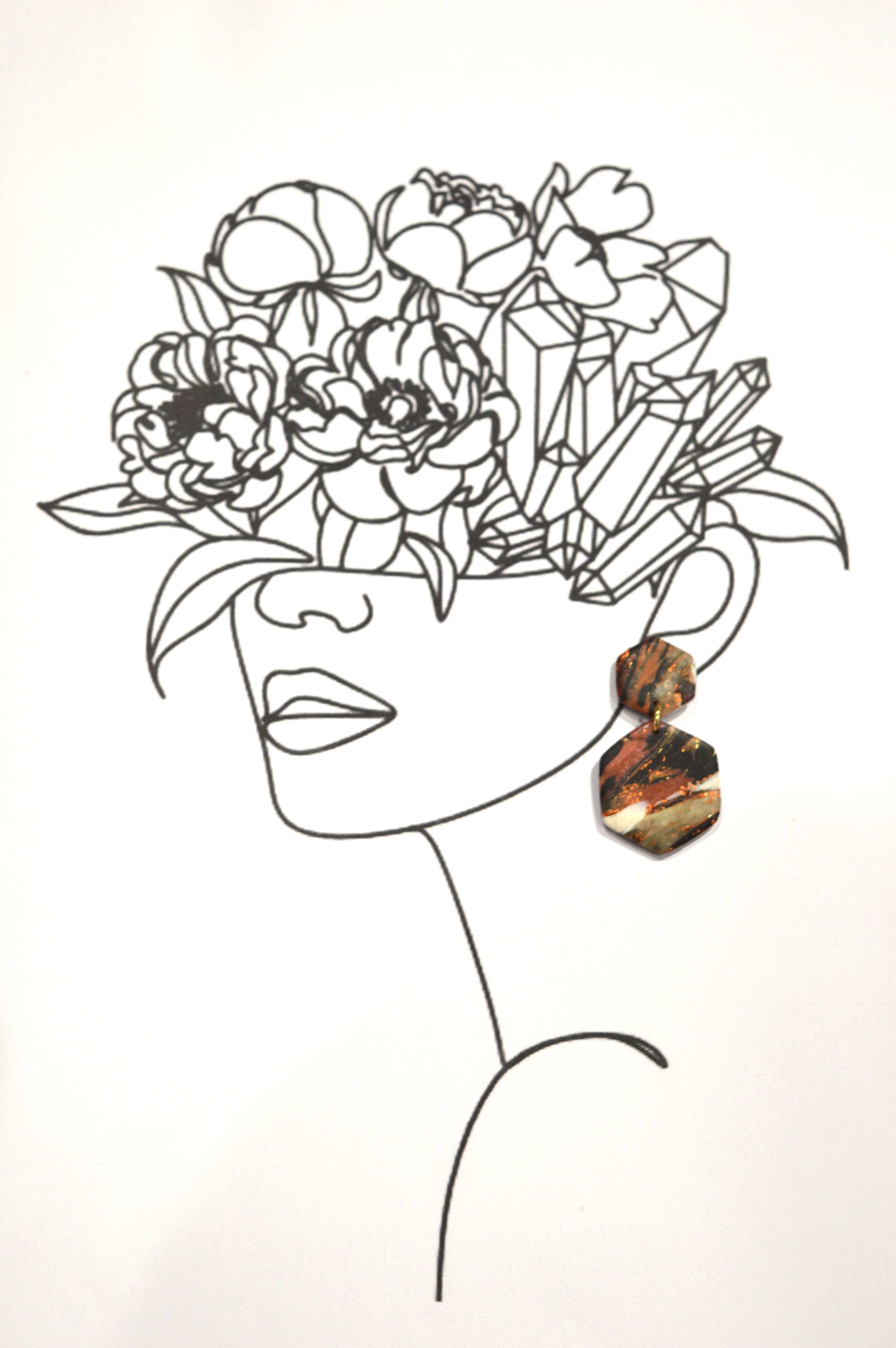 Boucles d'oreilles Georgette scrapclay