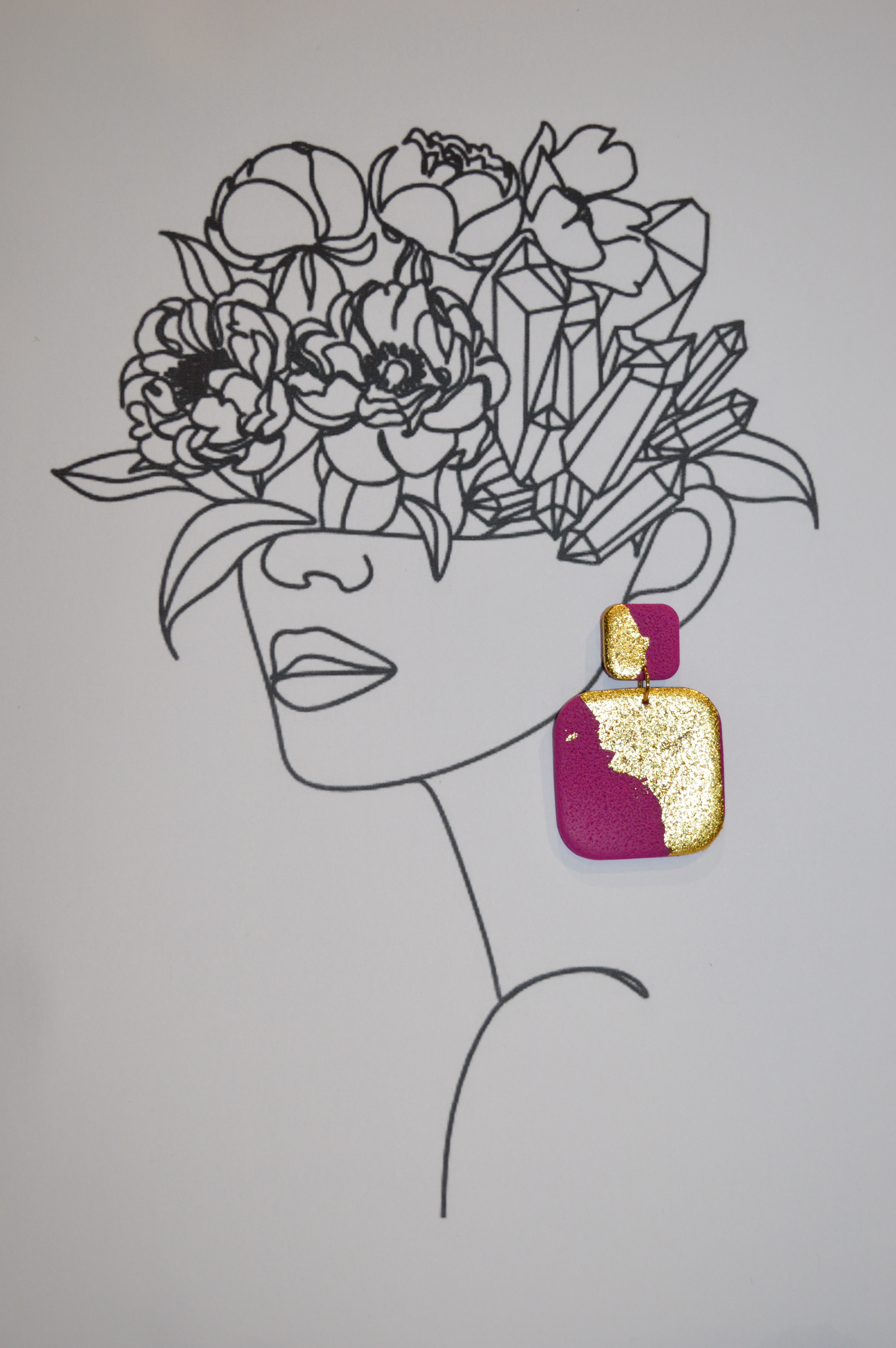 Boucles d'oreilles Raymonde rose