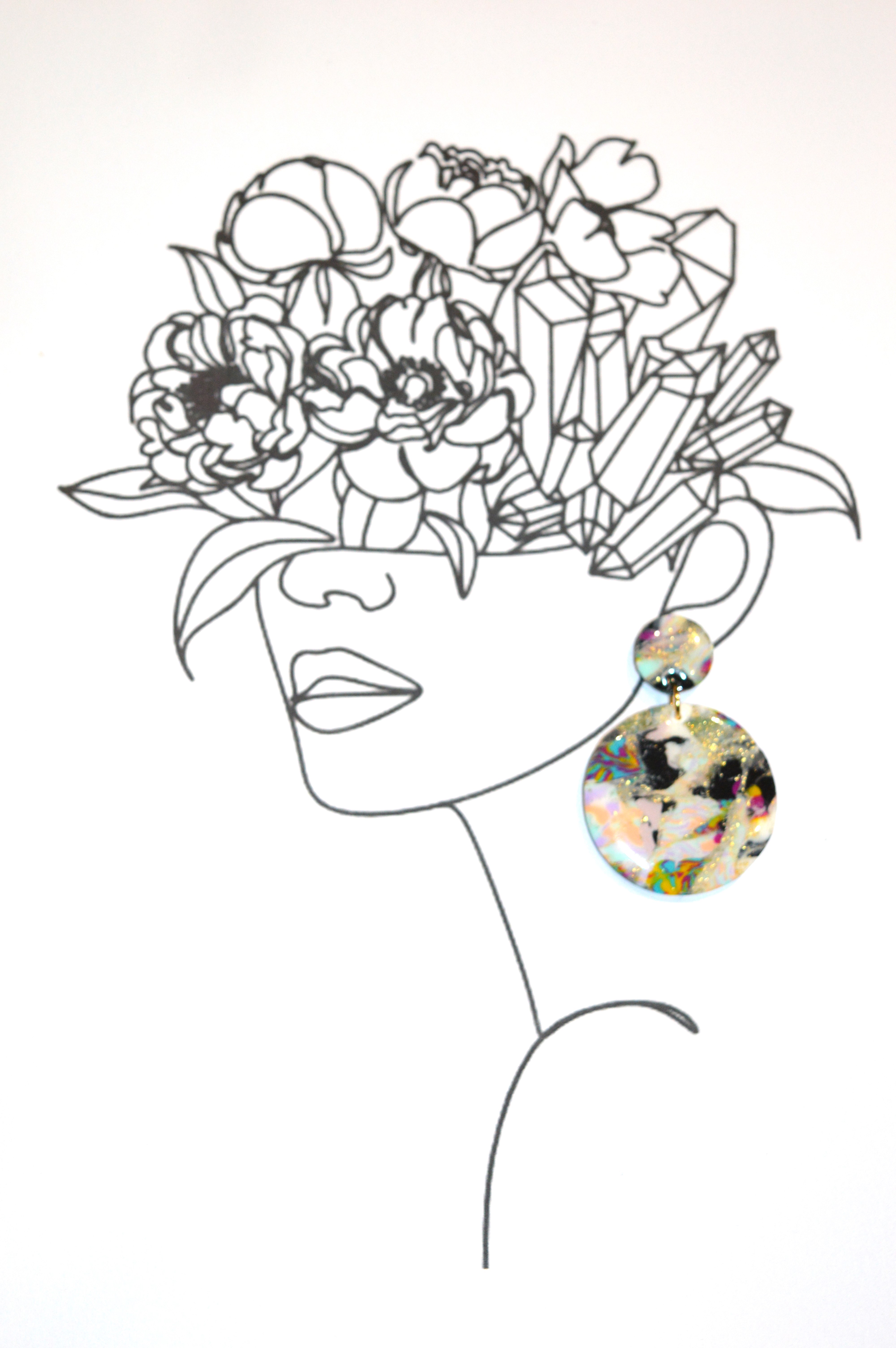 Boucles d'oreilles Micheline scrap clay