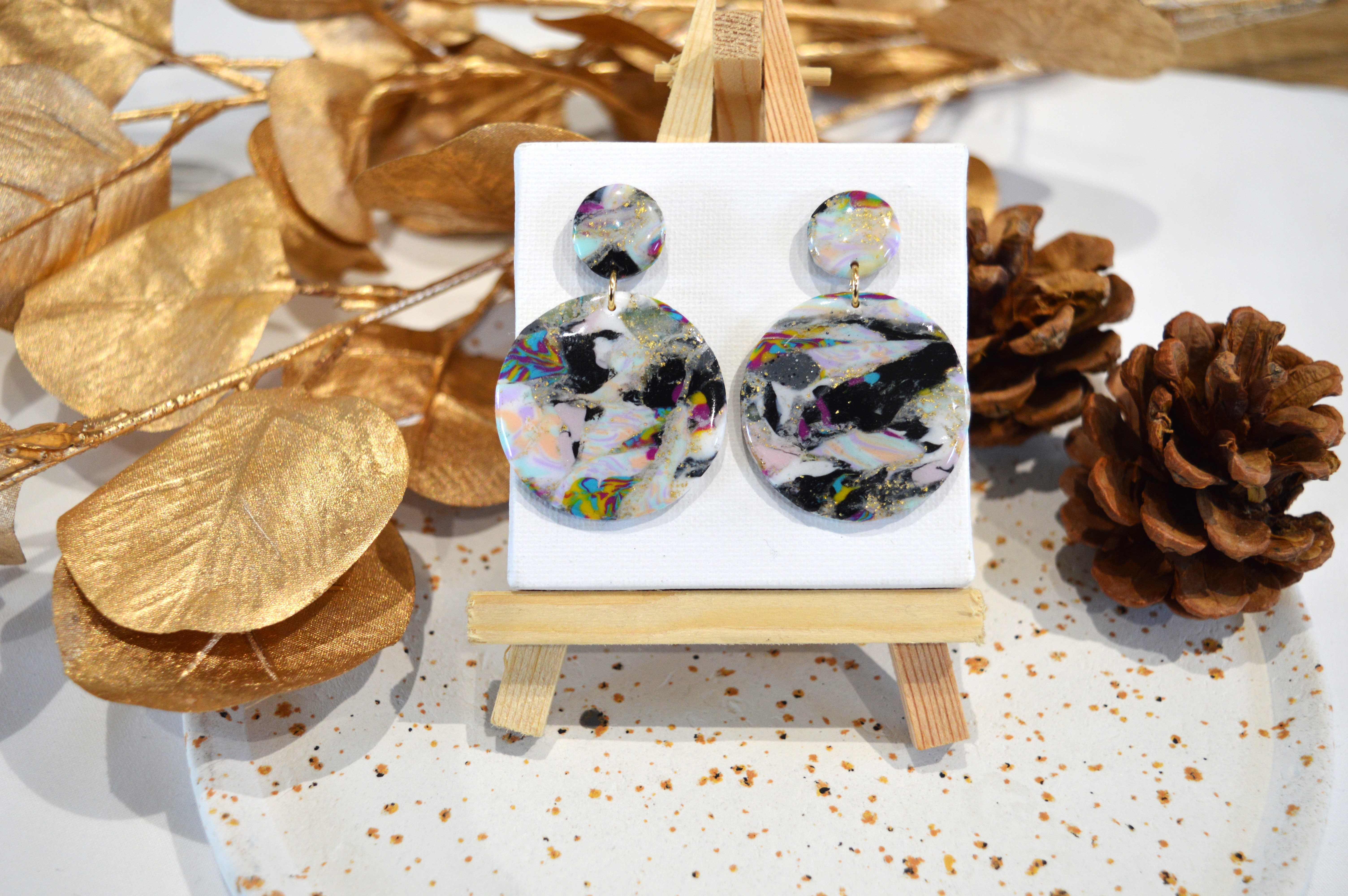 Boucles d'oreilles Micheline scrap clay