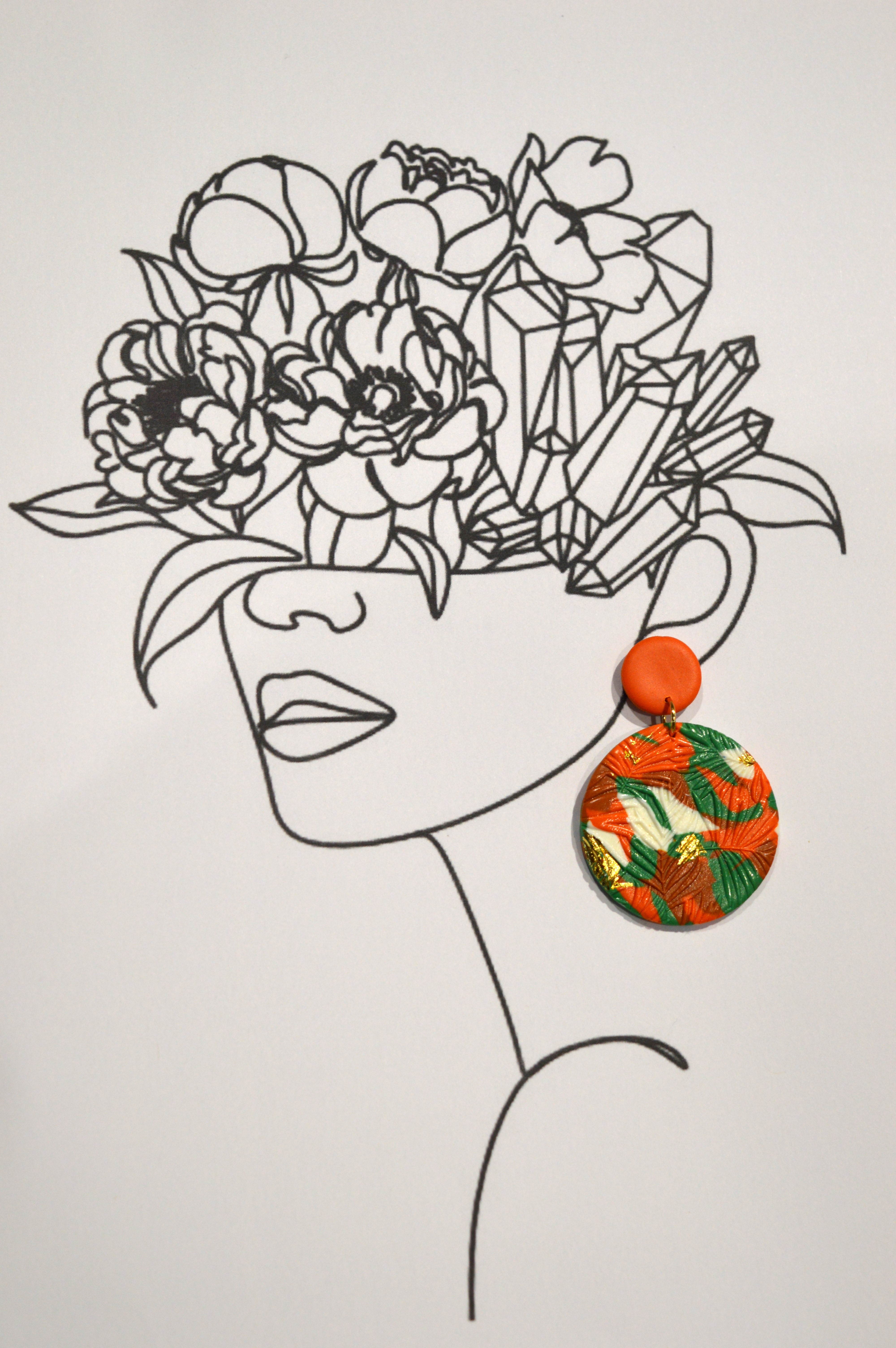Boucles d'oreilles Micheline automnale texturé 