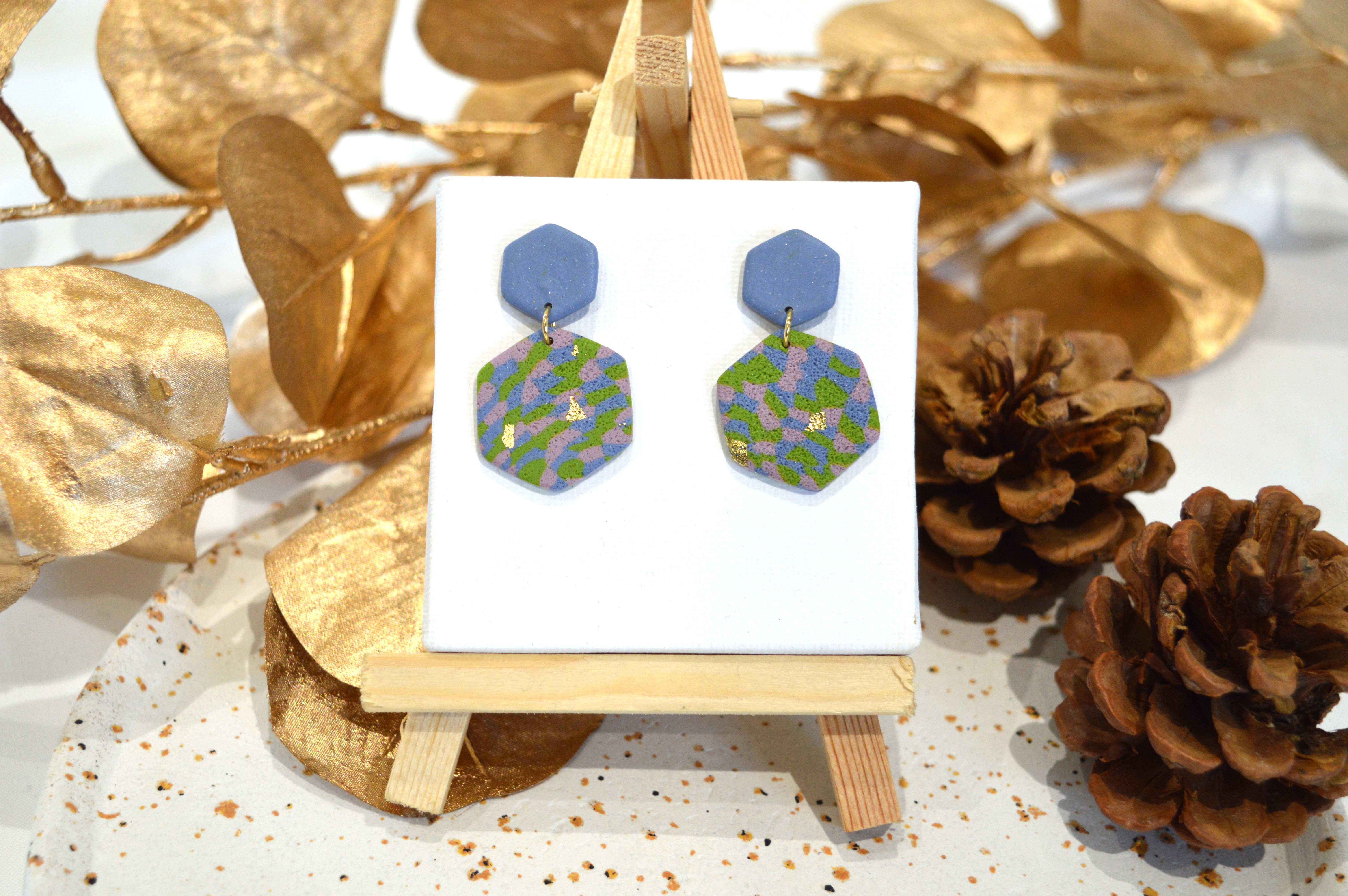 Georgette bleu vert et rose