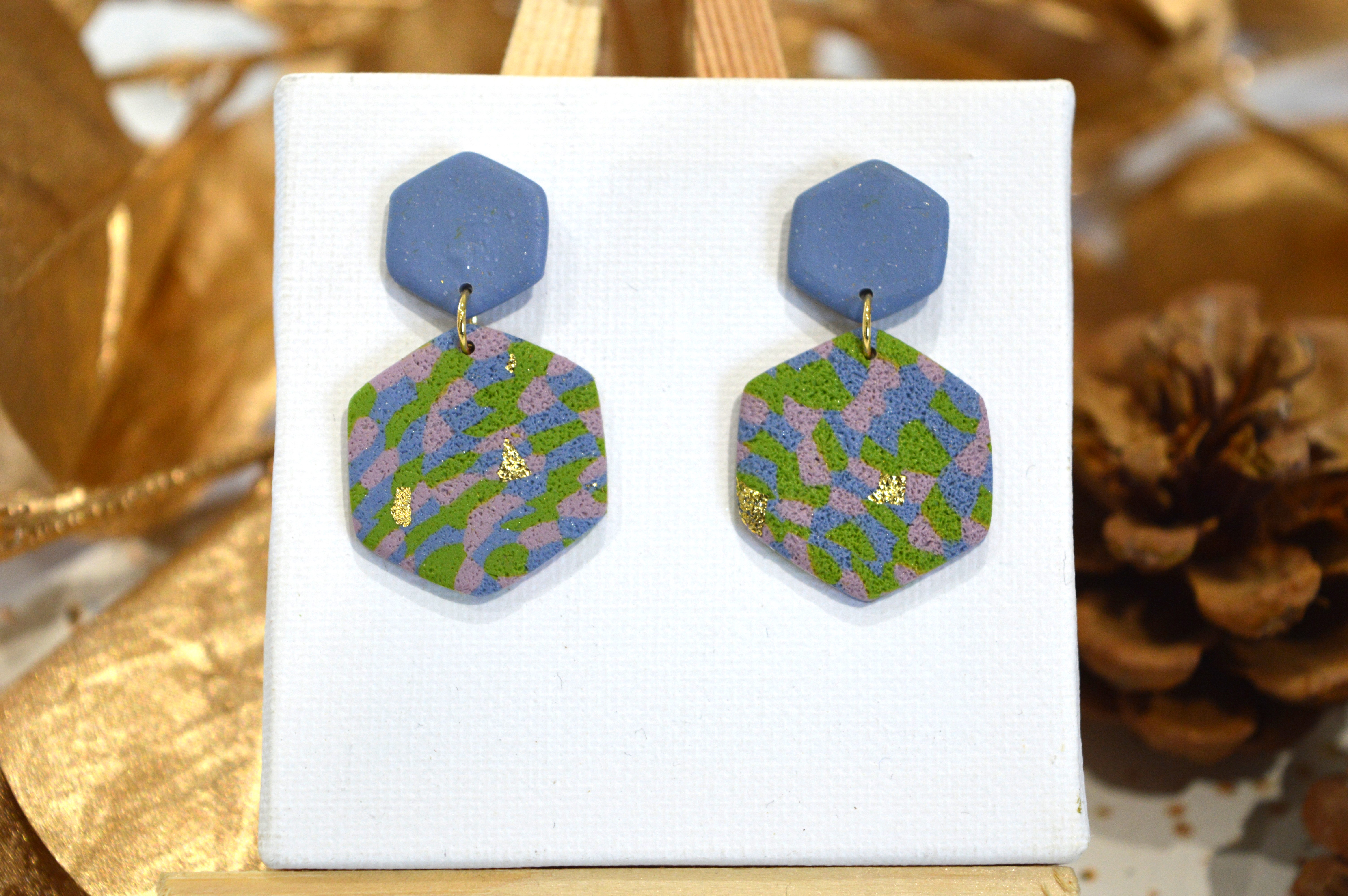 Georgette bleu vert et rose
