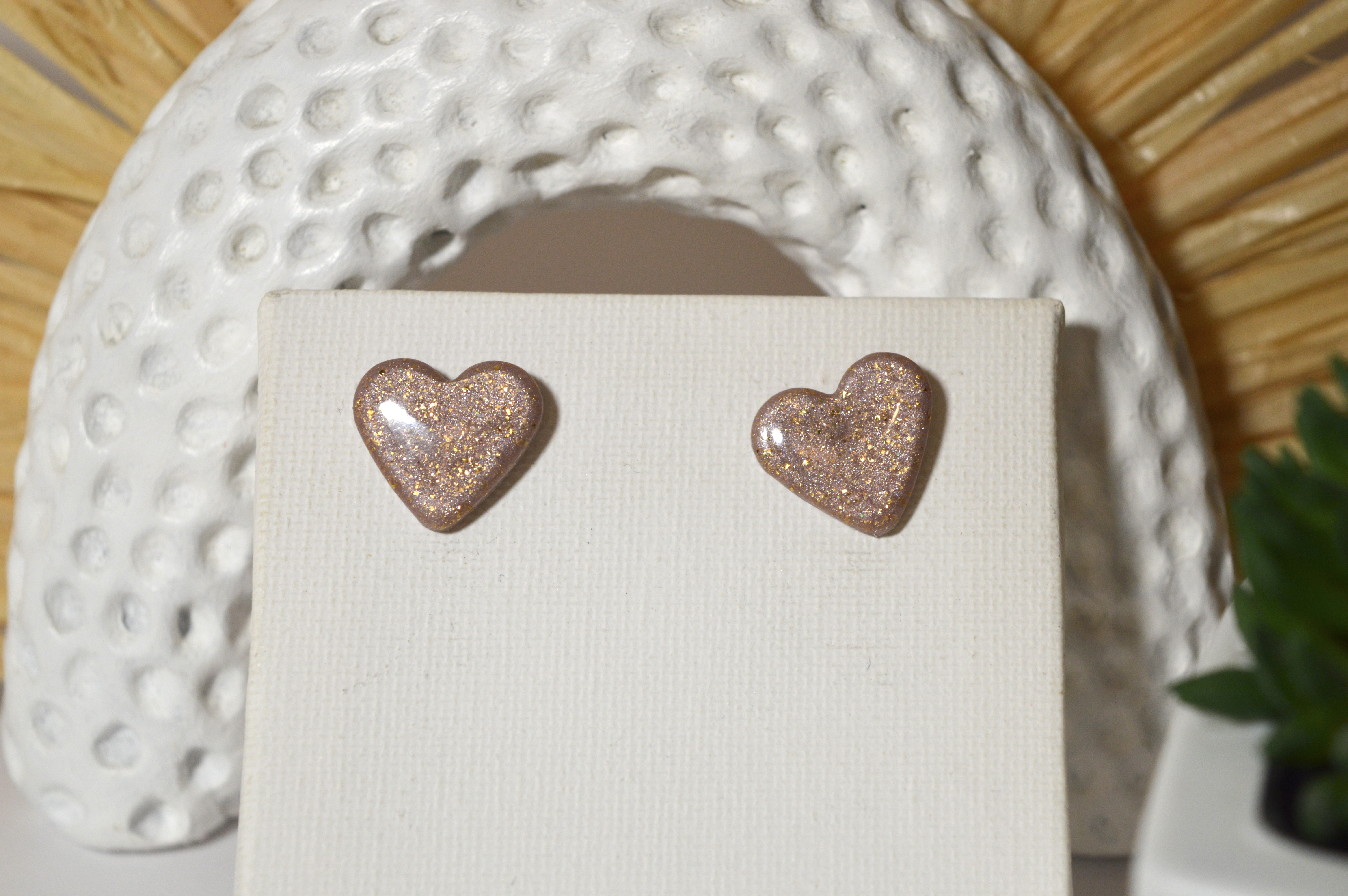 Boucles d'oreilles Suzette rosé brillante 